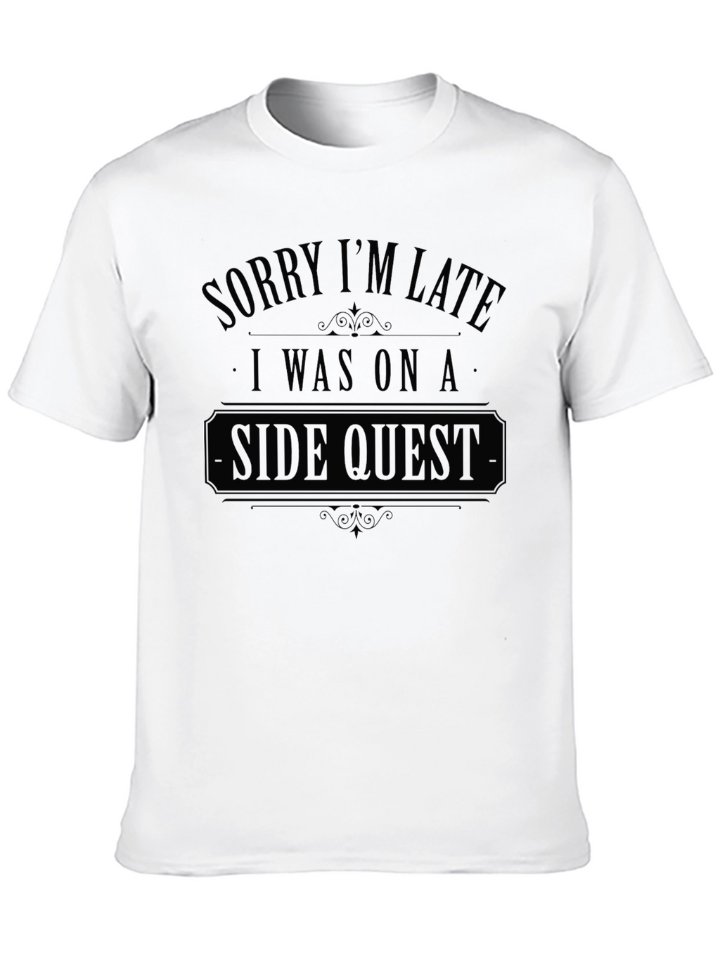 Side Quest Black T-Shirt - Gamer Novelty Tee