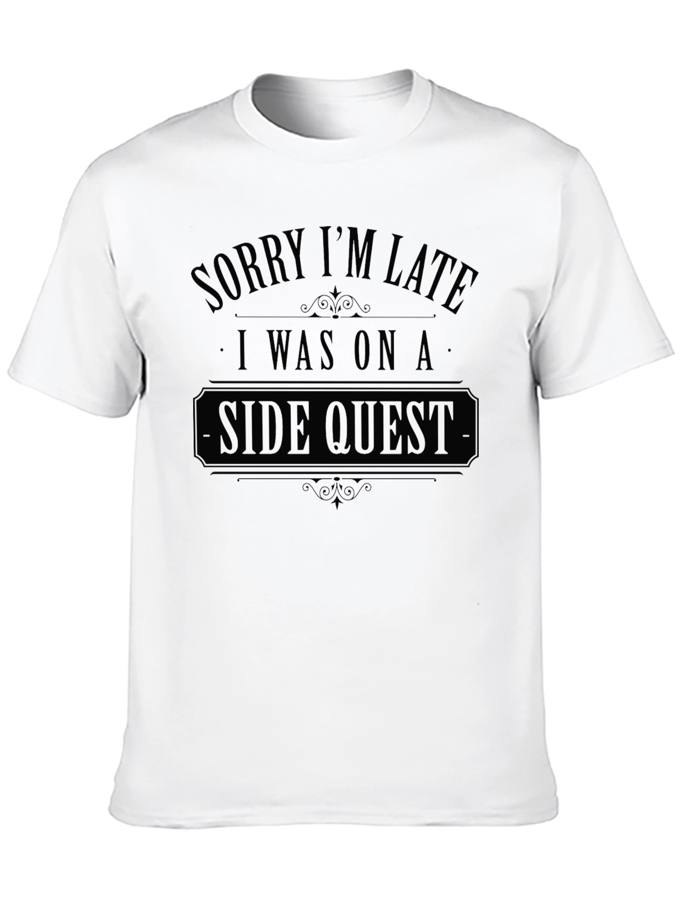 Side Quest Black T-Shirt - Gamer Novelty Tee