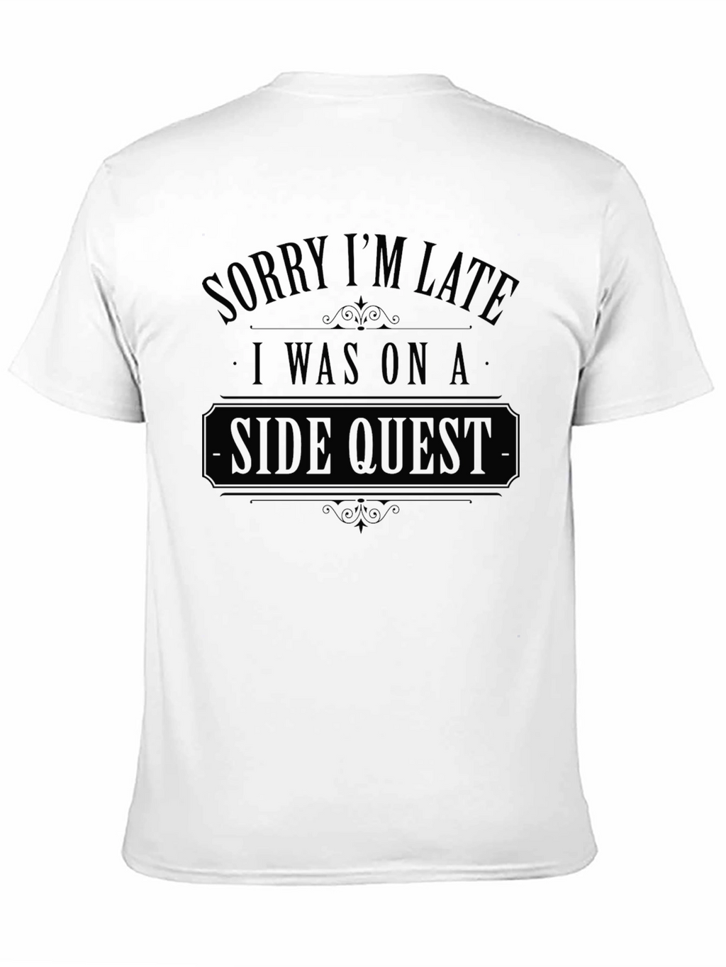 Side Quest Black T-Shirt - Gamer Novelty Tee