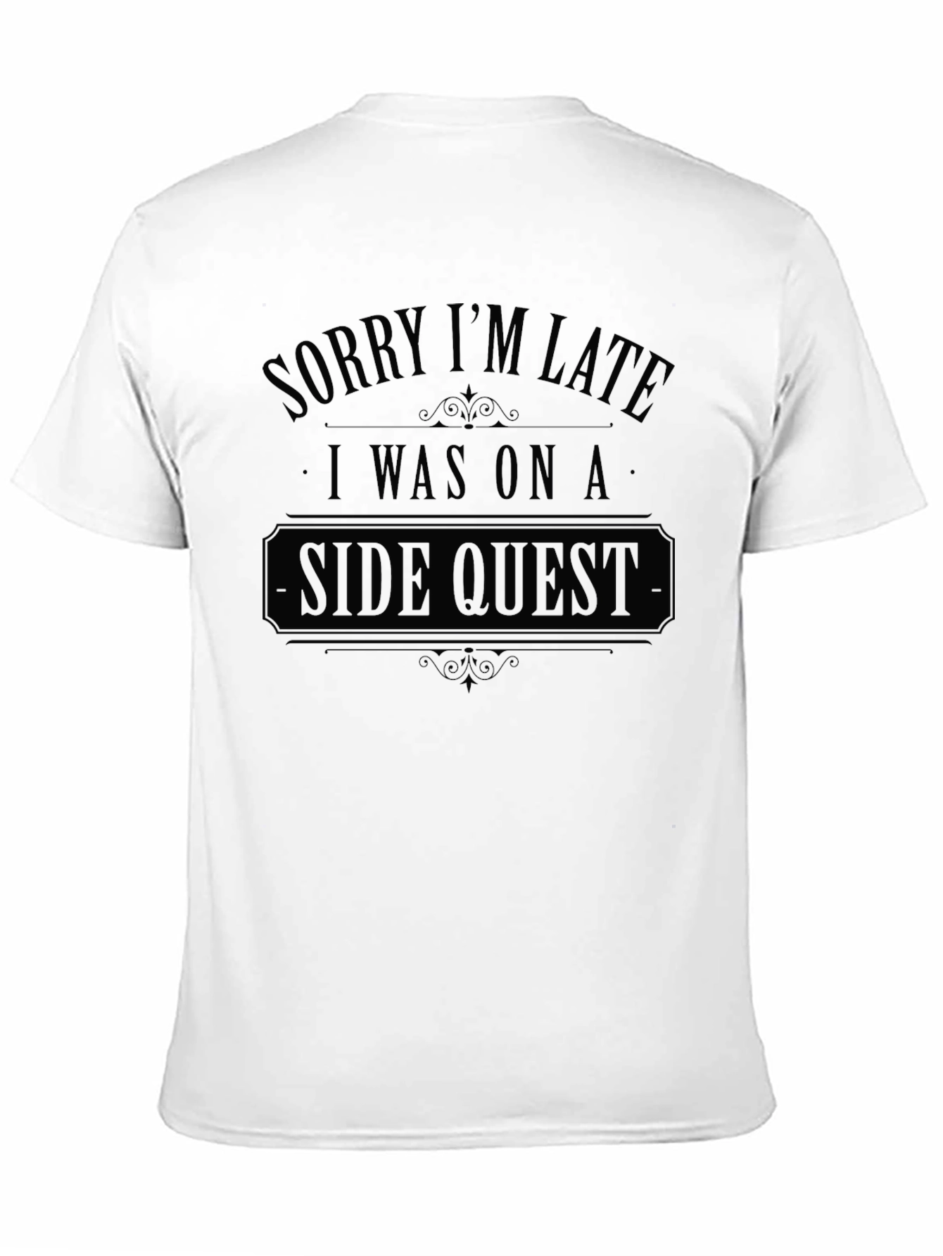 Side Quest Black T-Shirt - Gamer Novelty Tee