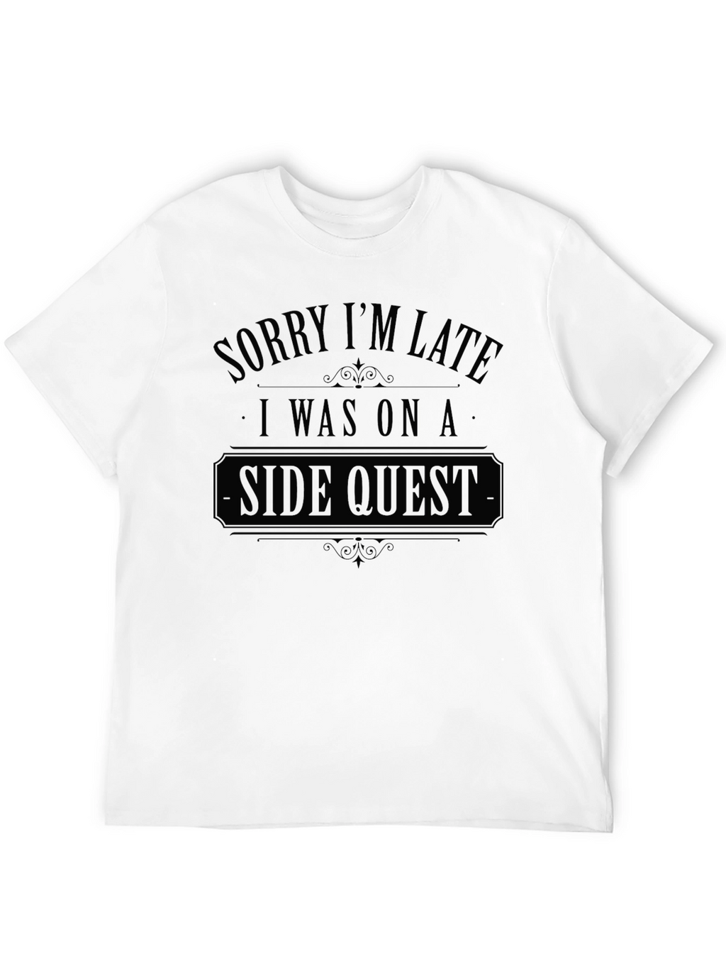 Side Quest Black T-Shirt - Gamer Novelty Tee