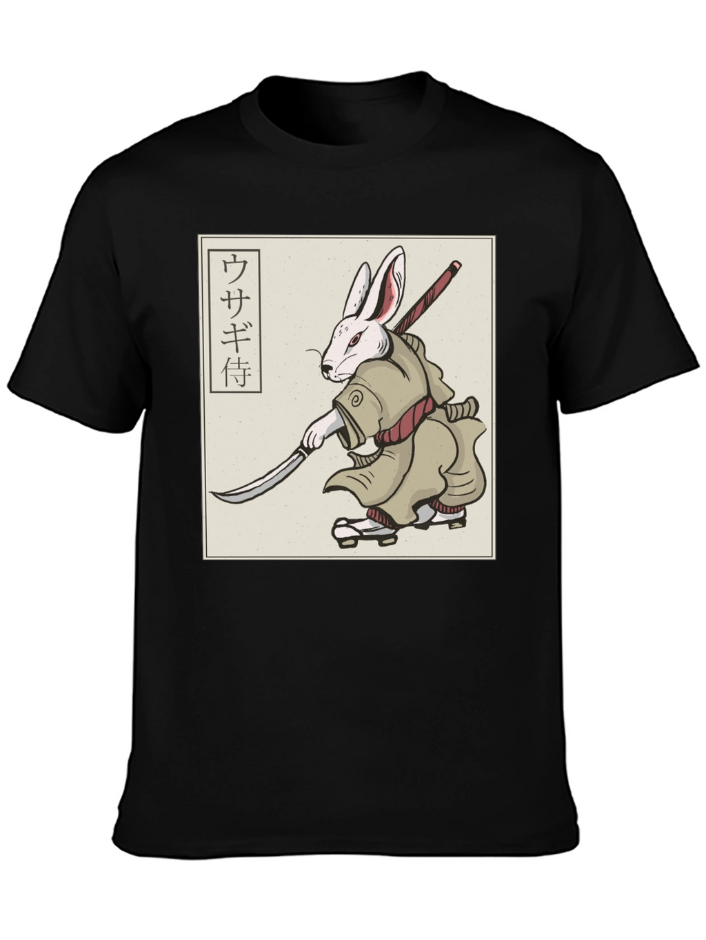 Rabbit Samurai T-Shirt - Black Graphic Tee