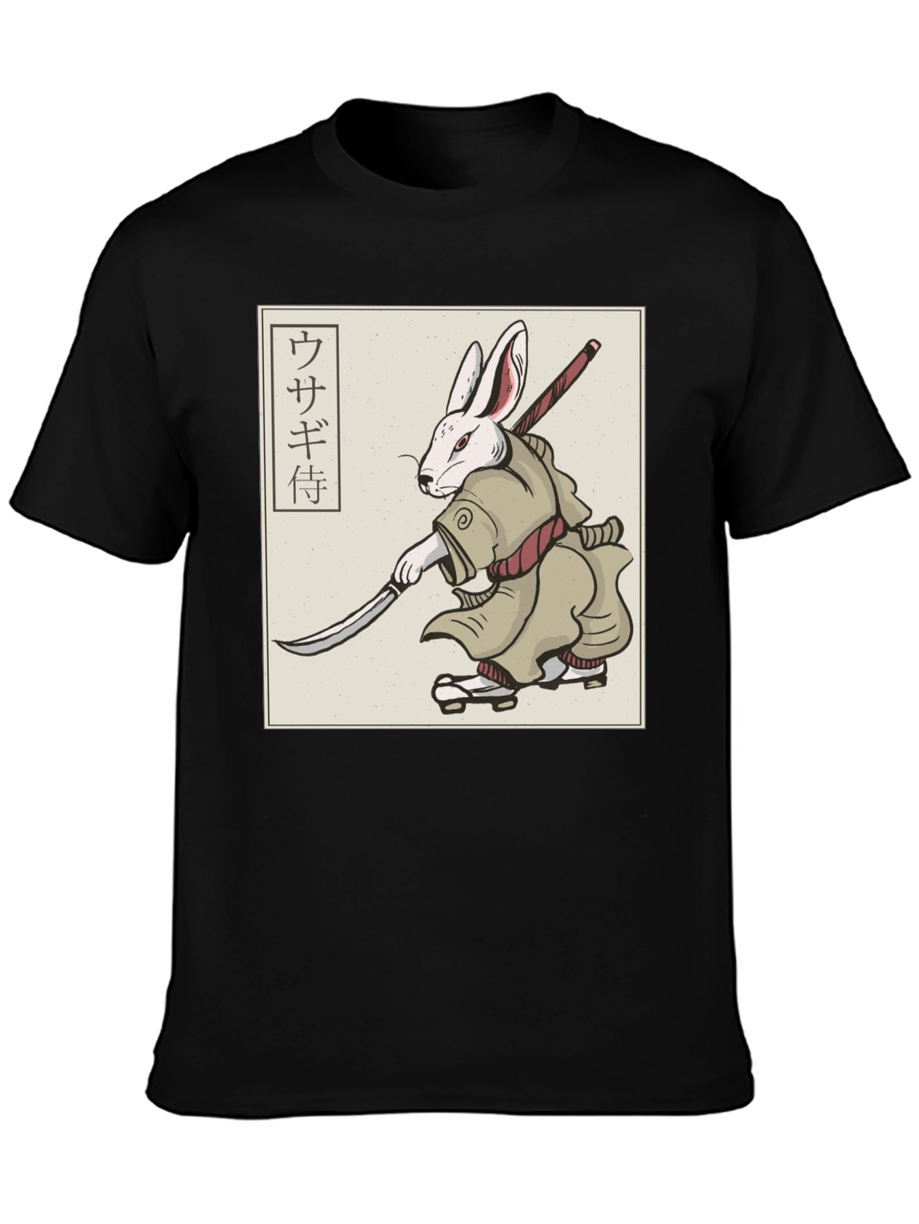 Rabbit Samurai T-Shirt - Black Graphic Tee