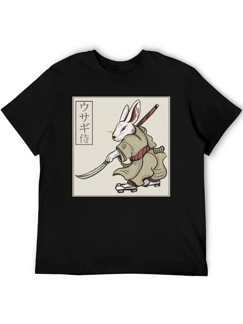 Rabbit Samurai T-Shirt - Black Graphic Tee