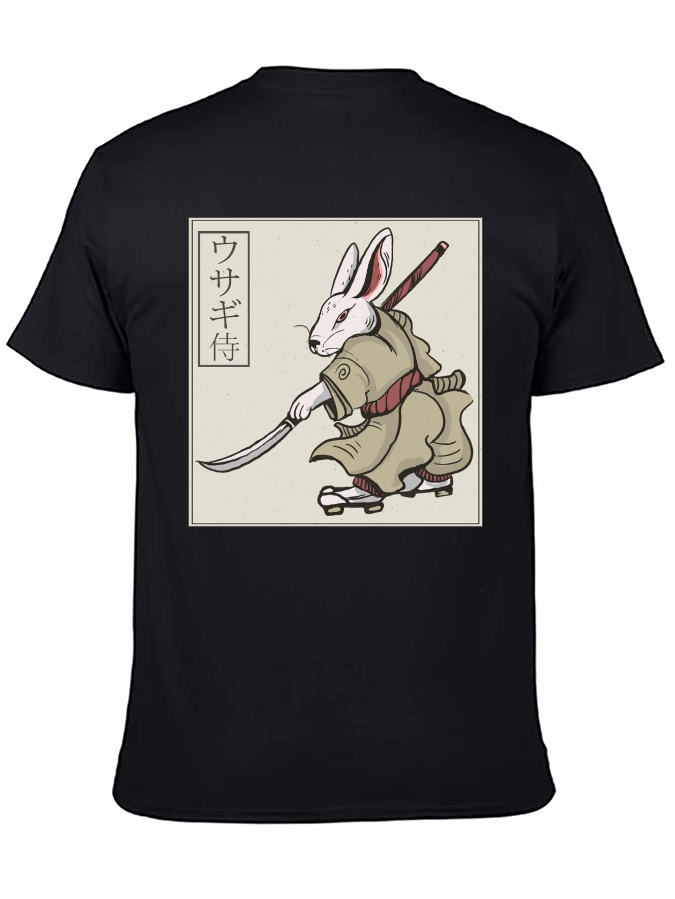 Rabbit Samurai T-Shirt - Black Graphic Tee