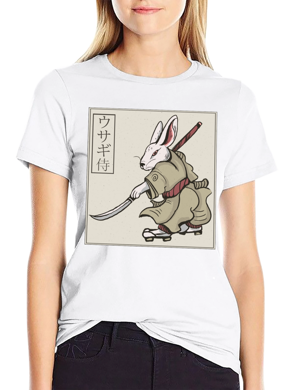 Rabbit Samurai T-Shirt - Black Graphic Tee