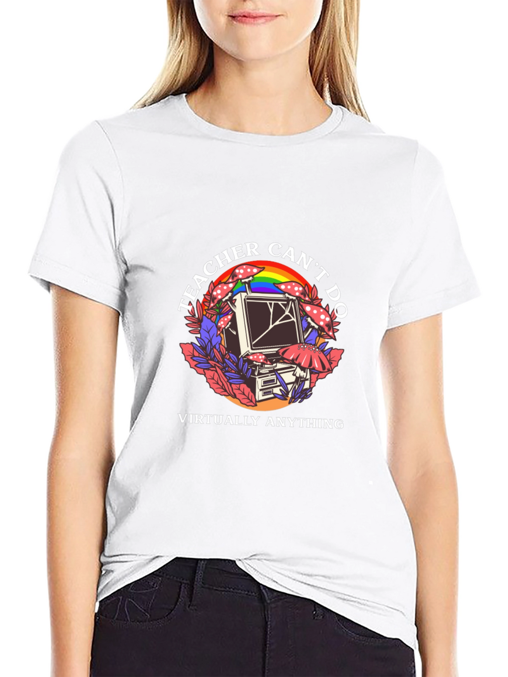 Teacher Cant Do Virtually Anything Black Tee