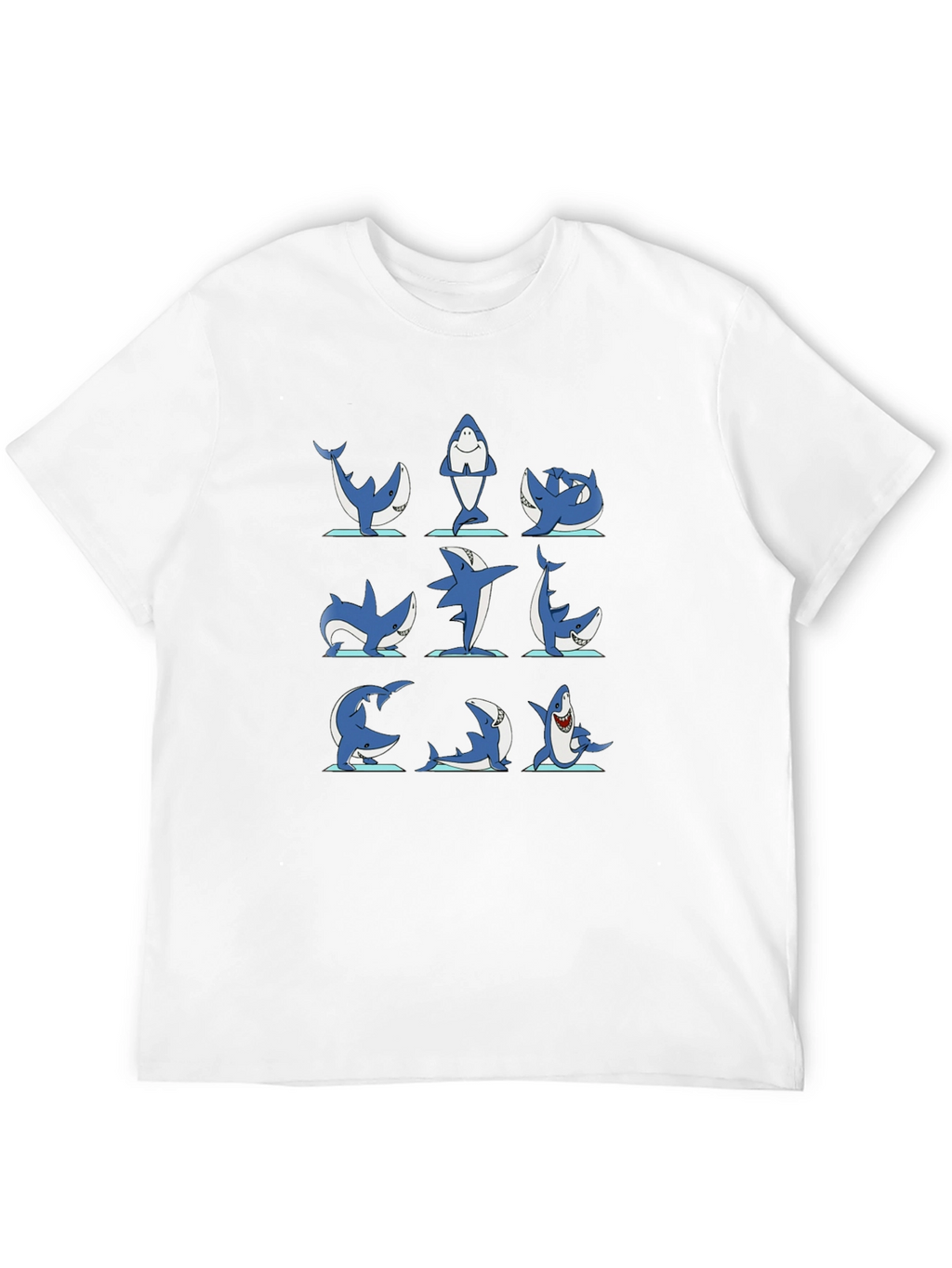 Shark Yoga Pose T-Shirt - Black Cotton Tee