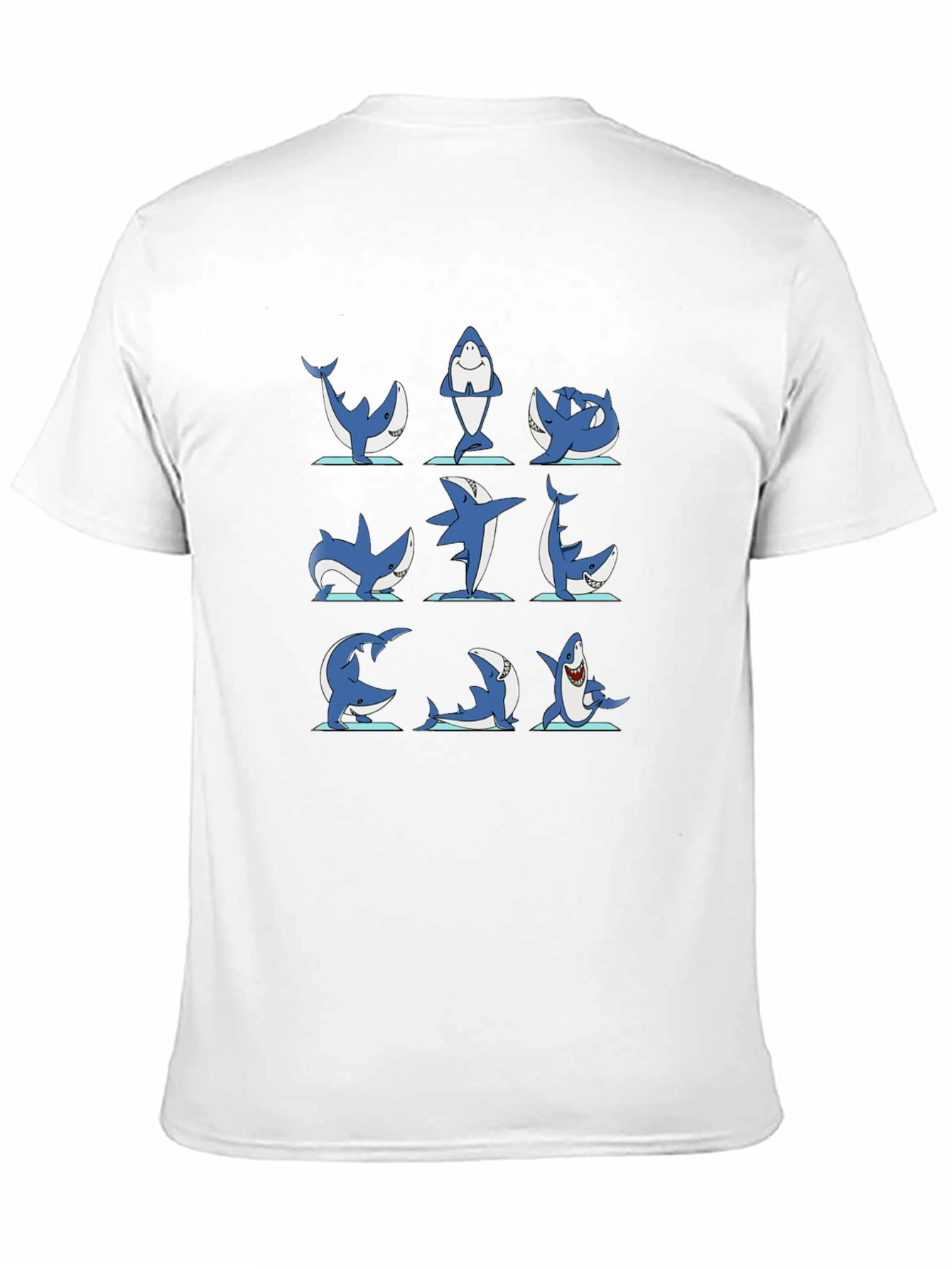 Shark Yoga Pose T-Shirt - Black Cotton Tee