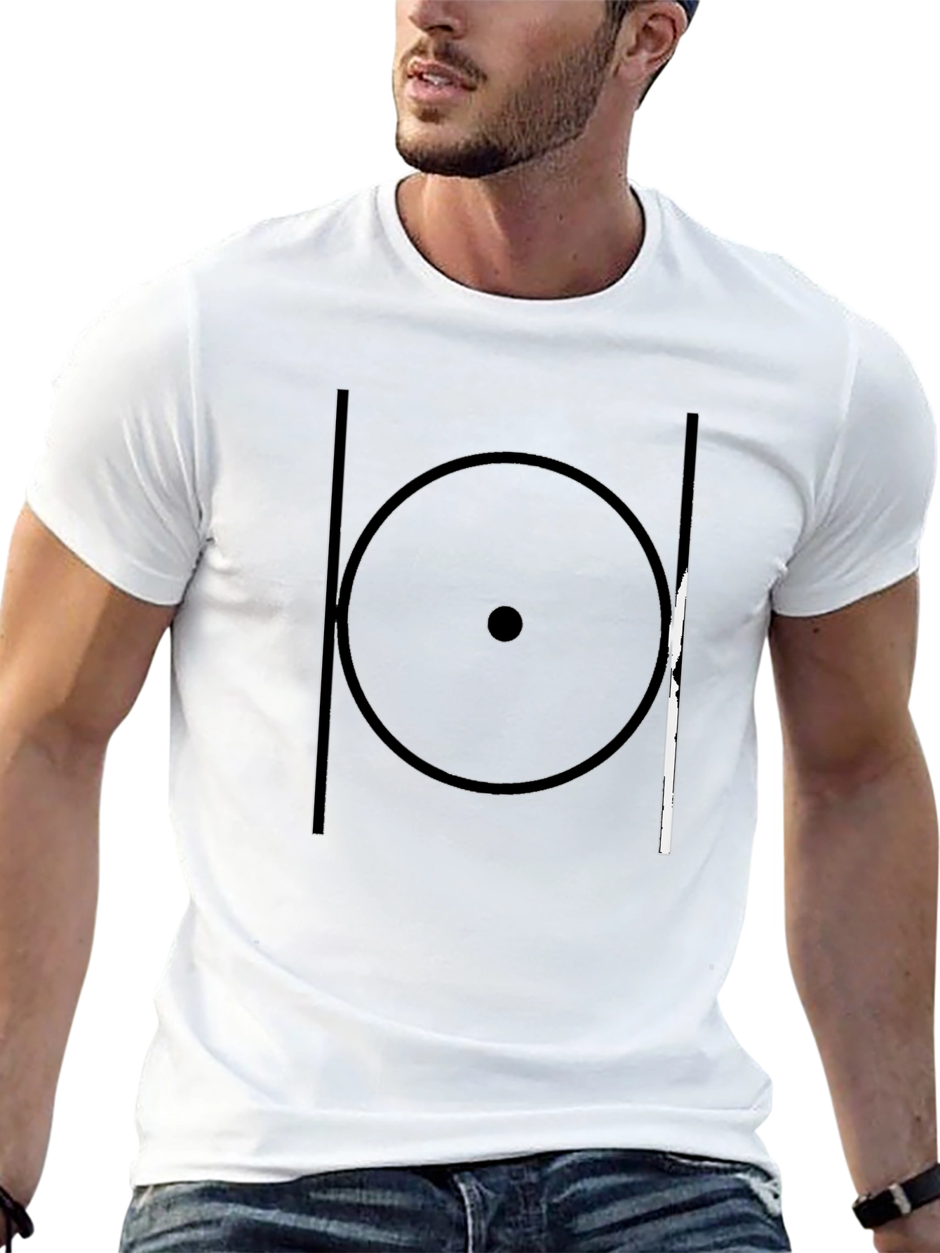 Geometric Circle Graphic Black T-Shirt
