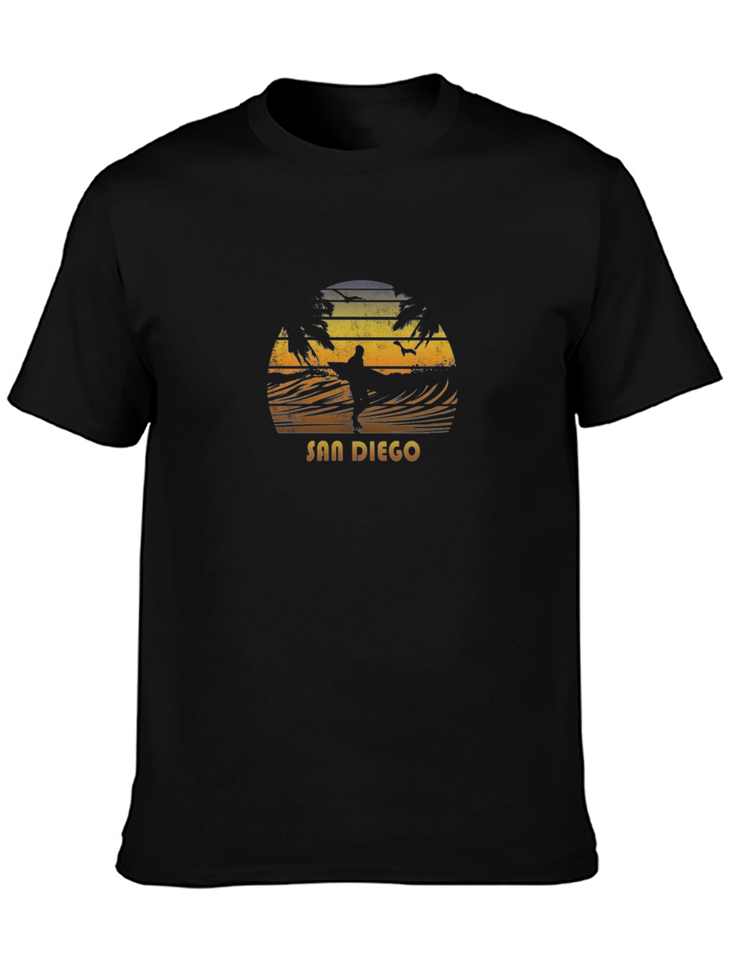 San Diego Surf Graphic T-Shirt - Black