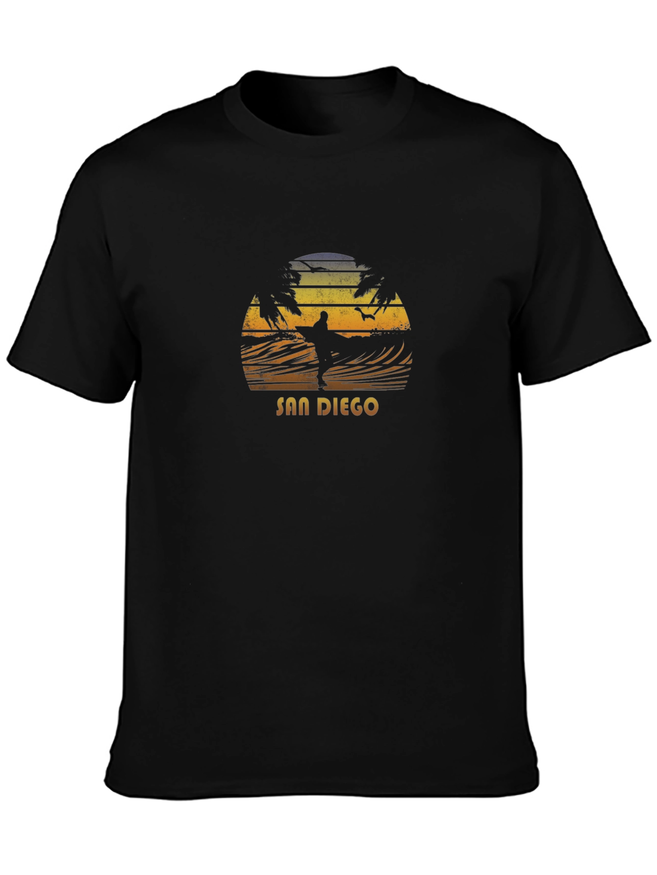 San Diego Surf Graphic T-Shirt - Black