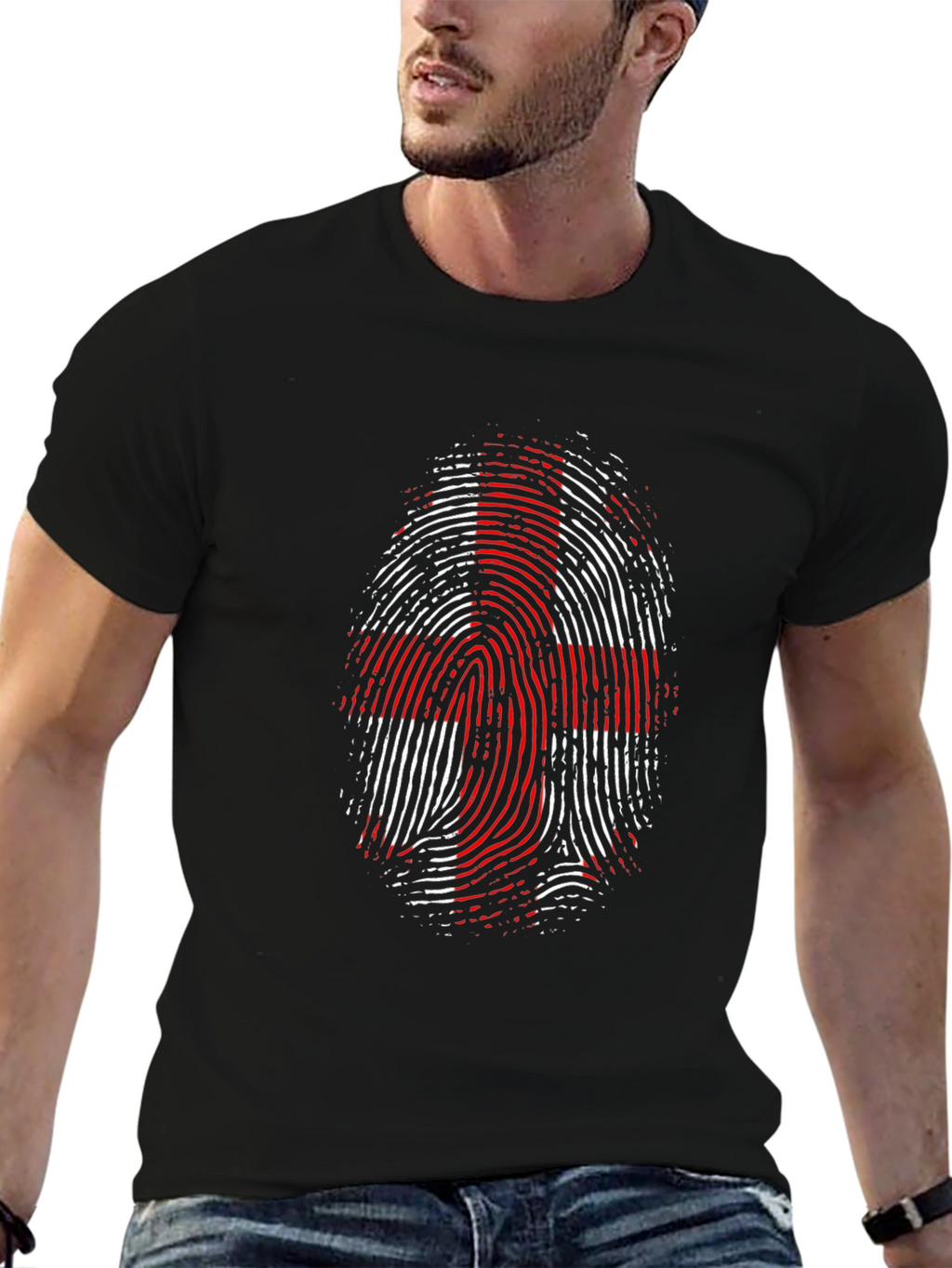 England Flag Fingerprint Graphic T-Shirt