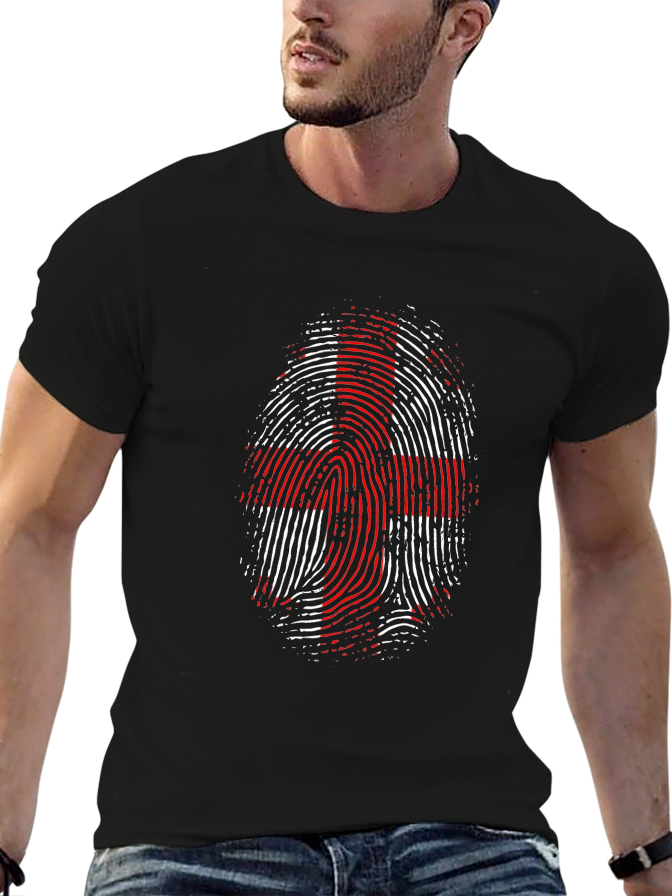 England Flag Fingerprint Graphic T-Shirt