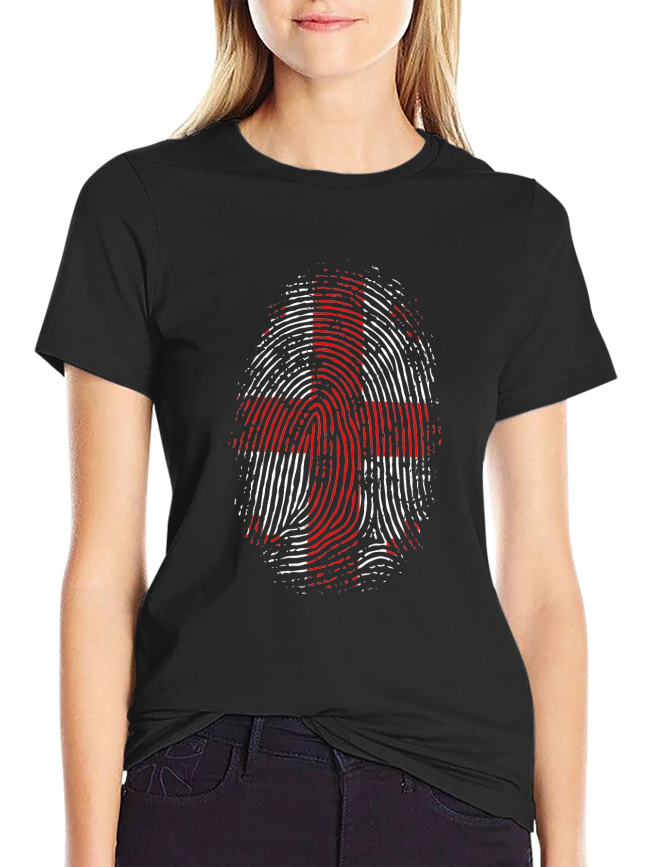 England Flag Fingerprint Graphic T-Shirt