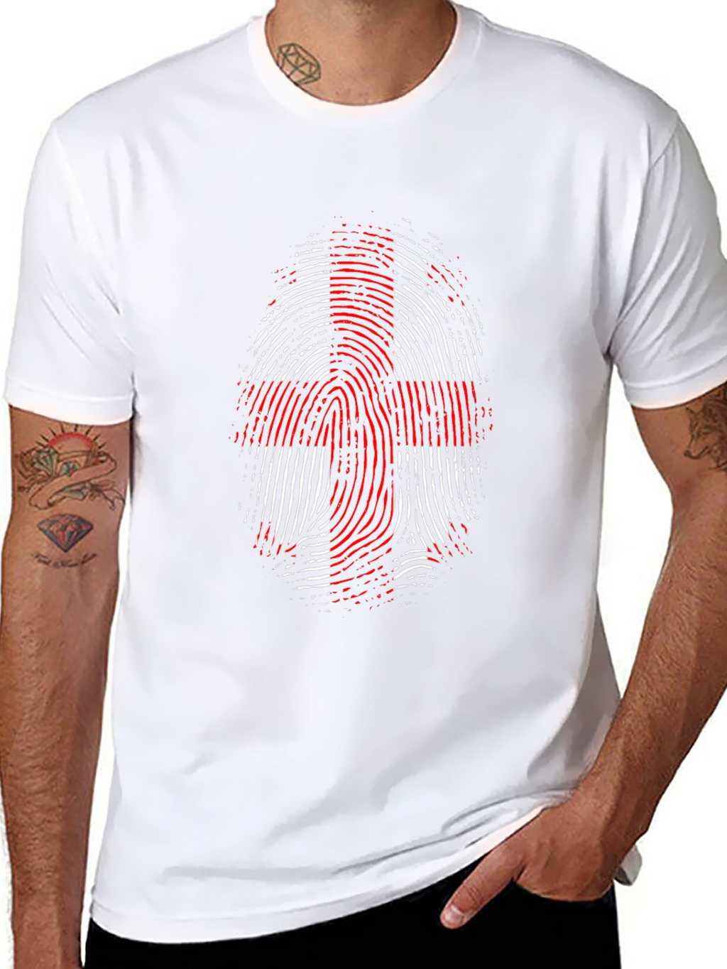 England Flag Fingerprint Graphic T-Shirt