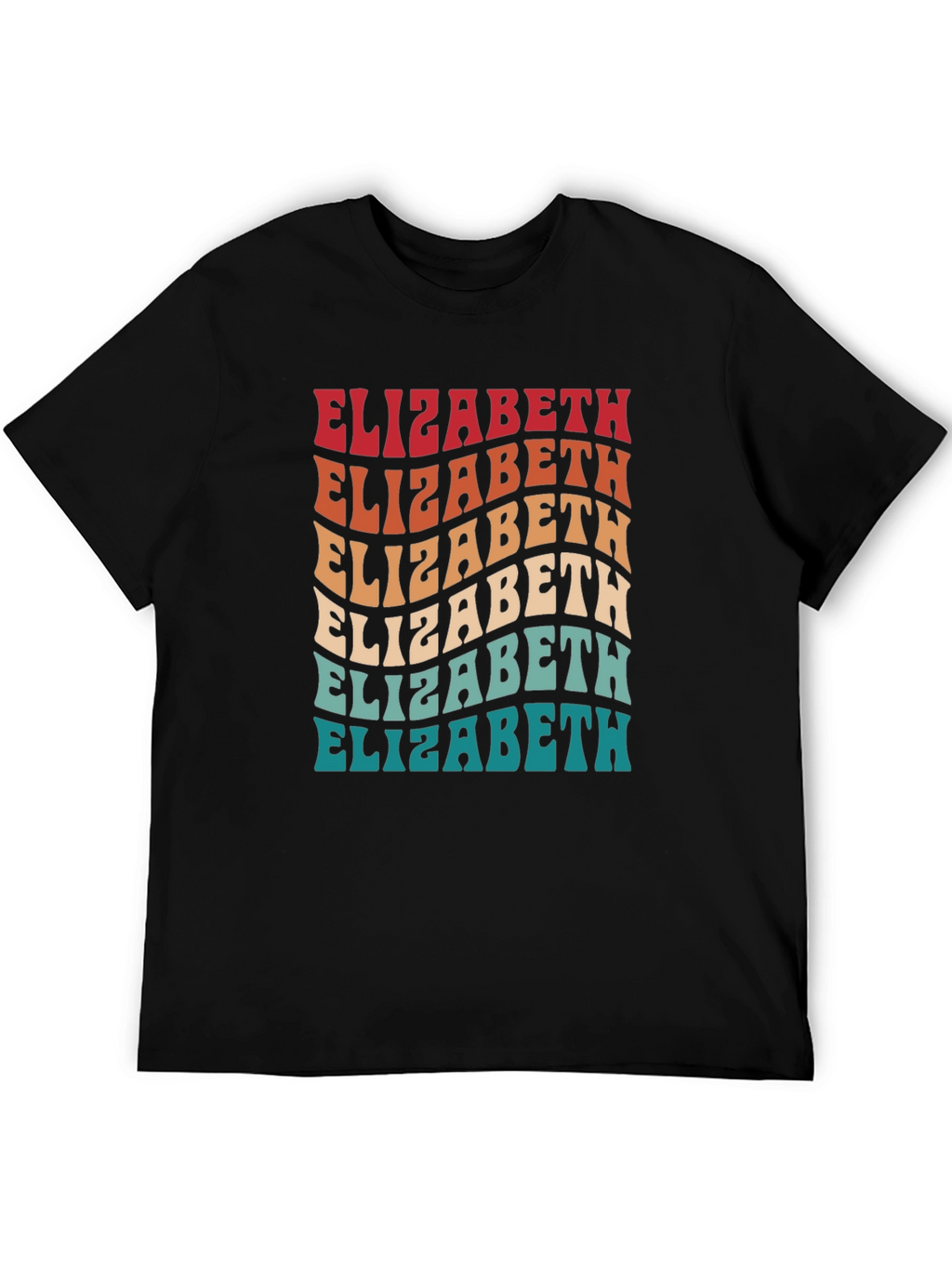 Retro Elizabeth Name T-Shirt - Trendy Personalized Style