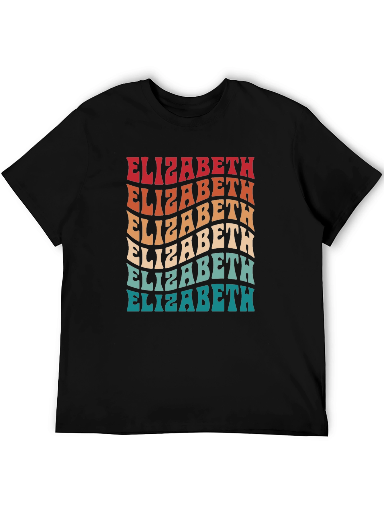Retro Elizabeth Name T-Shirt - Trendy Personalized Style