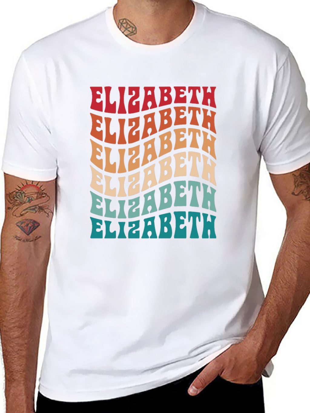 Retro Elizabeth Name T-Shirt - Trendy Personalized Style