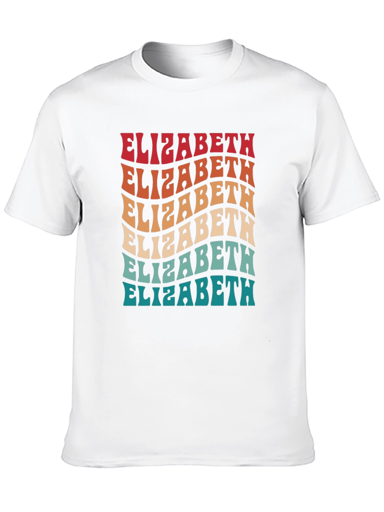 Retro Elizabeth Name T-Shirt - Trendy Personalized Style