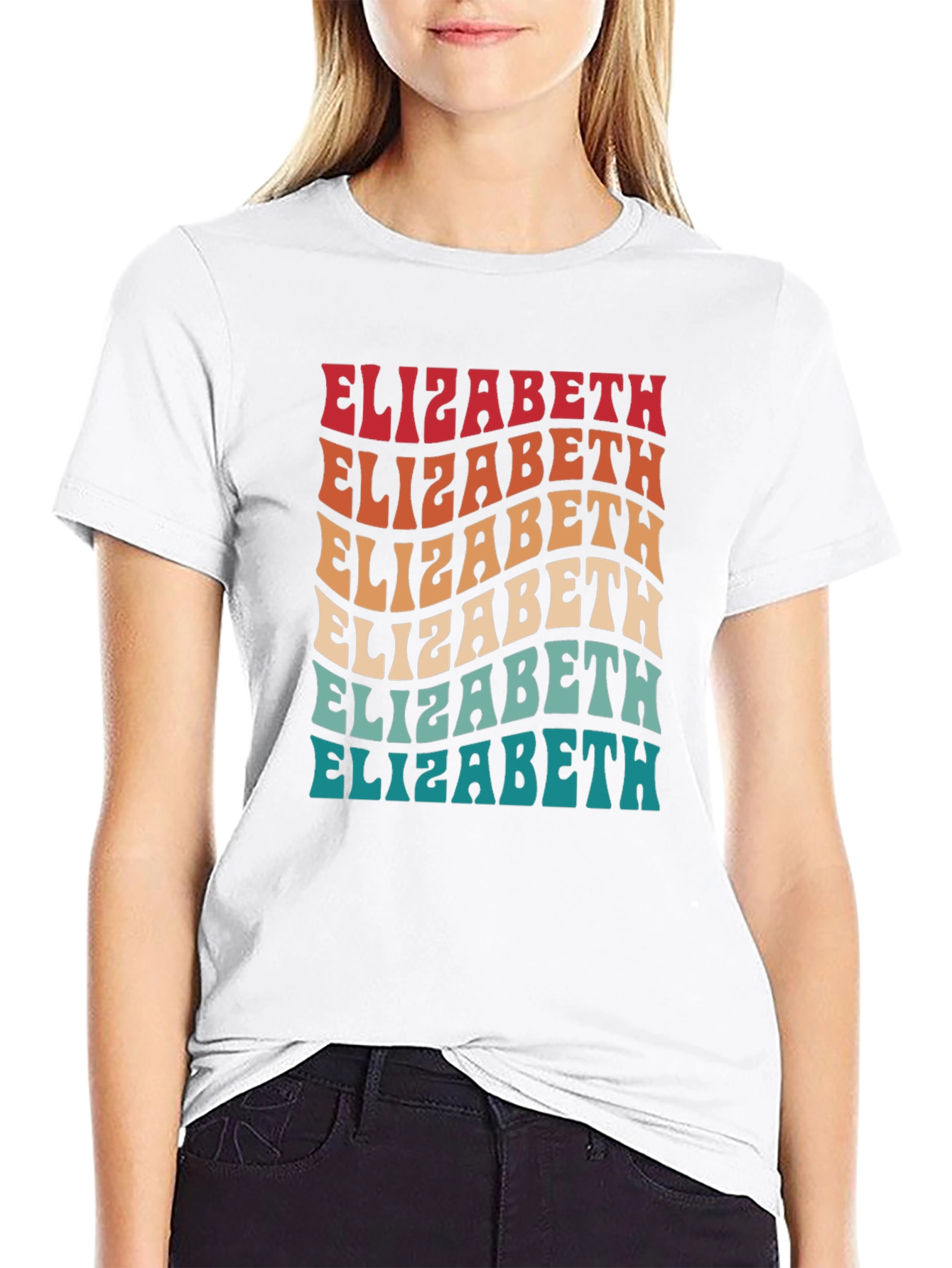 Retro Elizabeth Name T-Shirt - Trendy Personalized Style