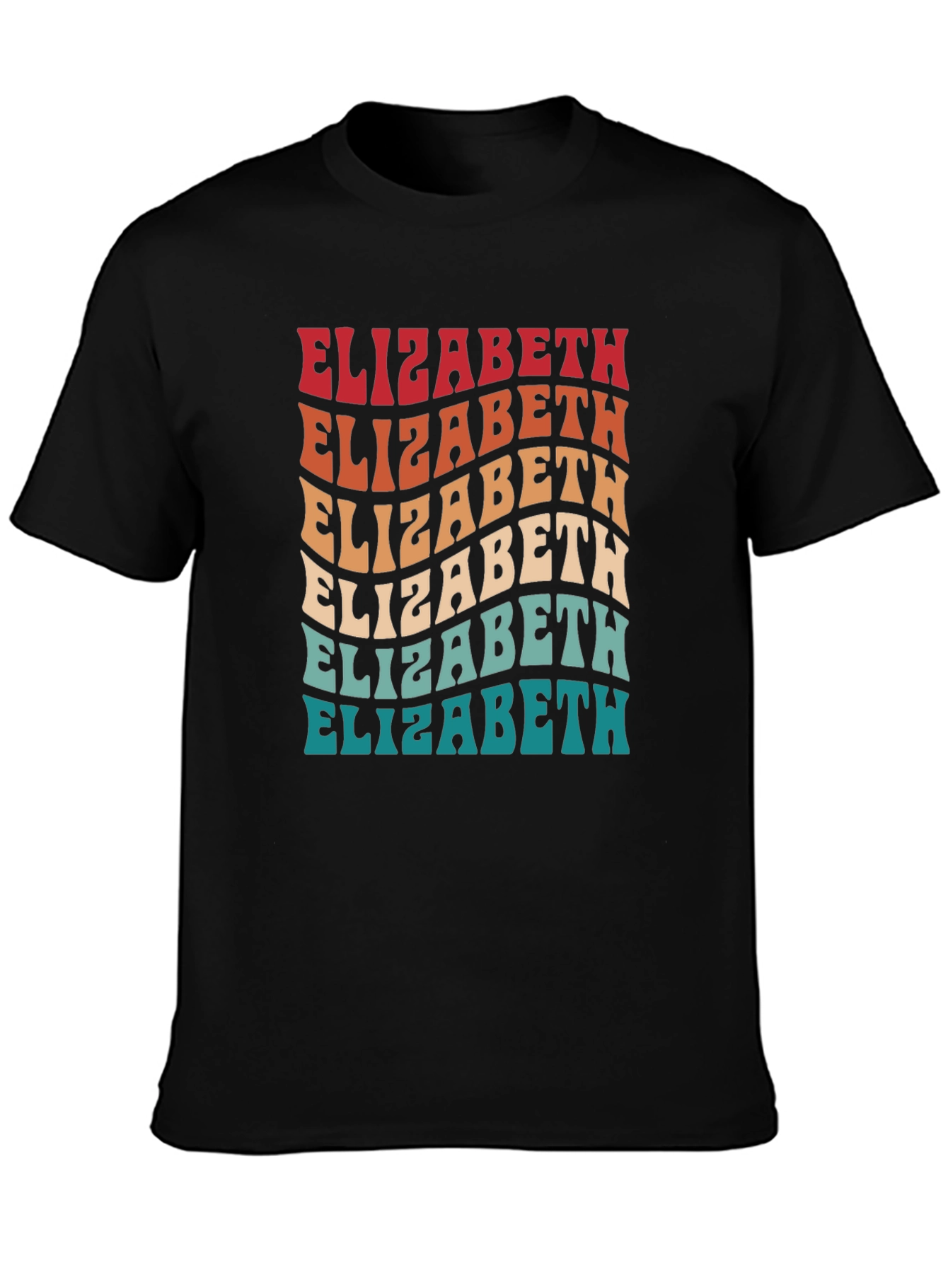 Retro Elizabeth Name T-Shirt - Trendy Personalized Style