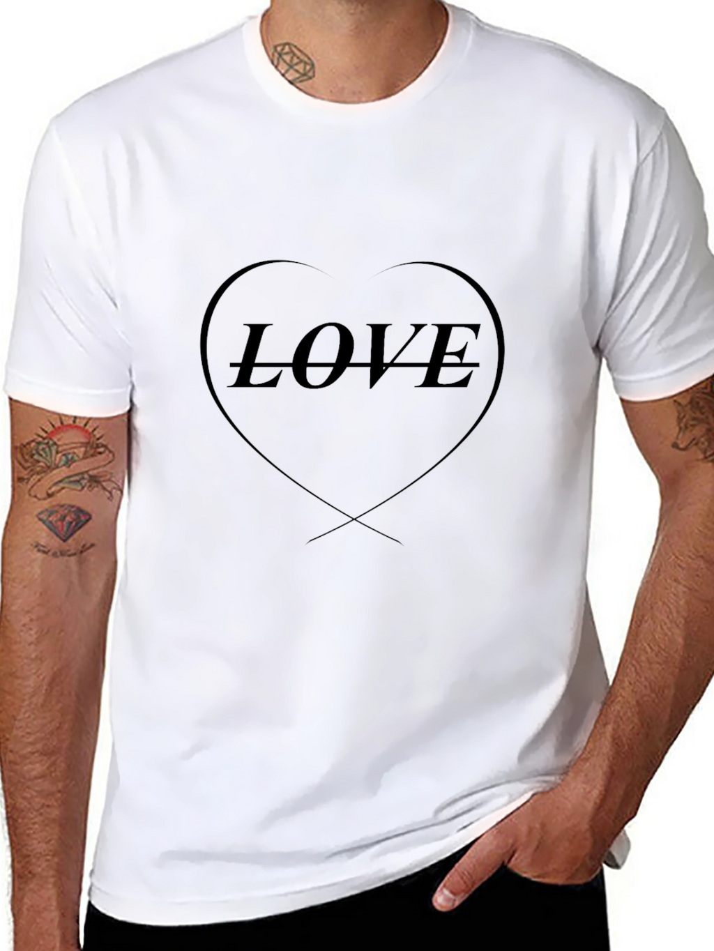Love Heart Graphic T-Shirt - Black