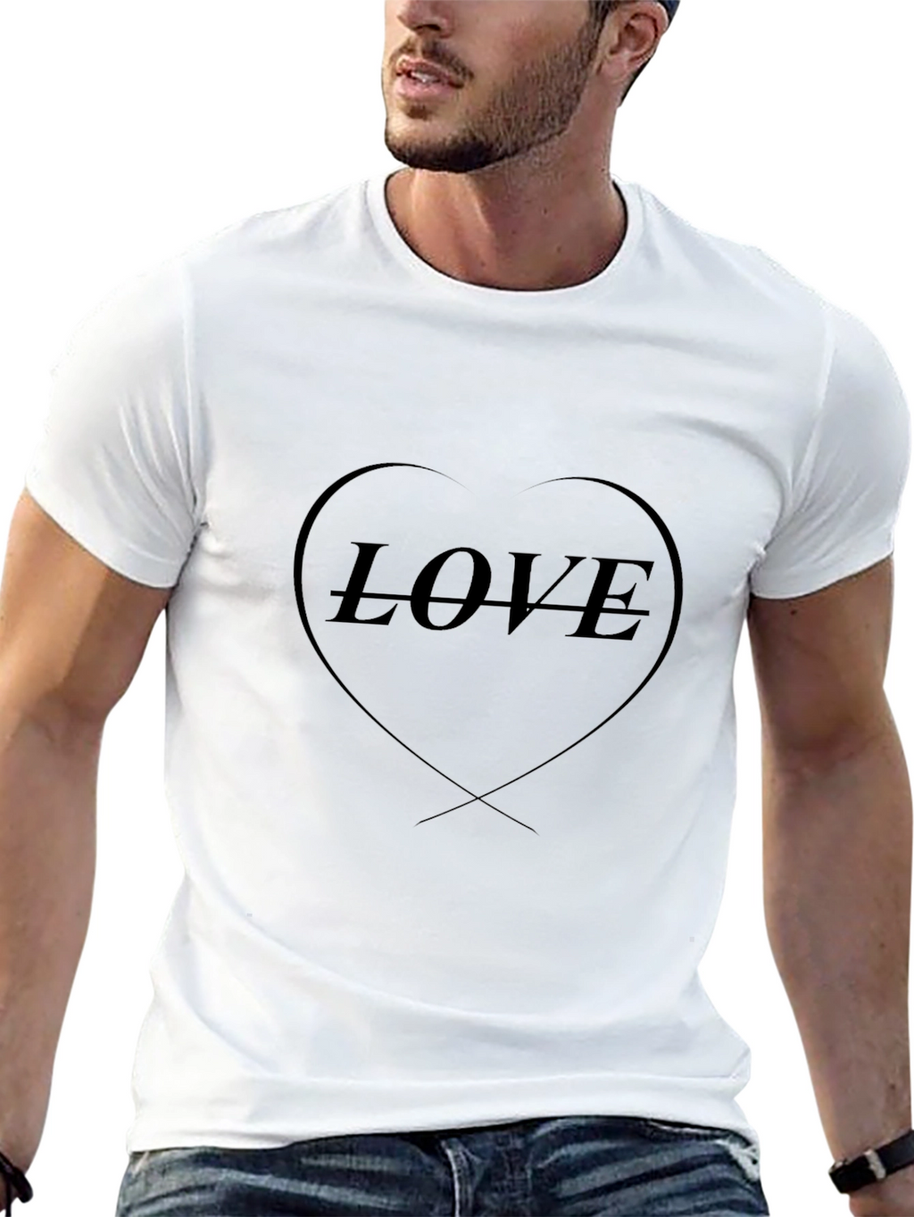 Love Heart Graphic T-Shirt - Black