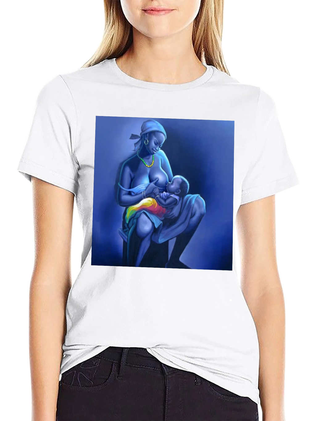 Breastfeeding Art Black T-Shirt