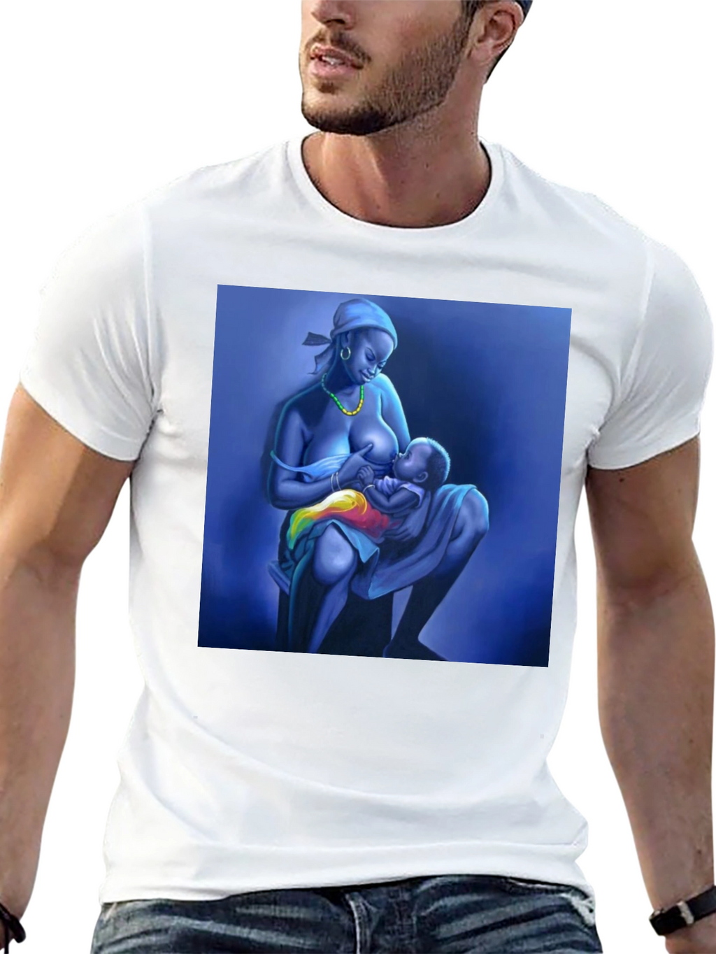 Breastfeeding Art Black T-Shirt