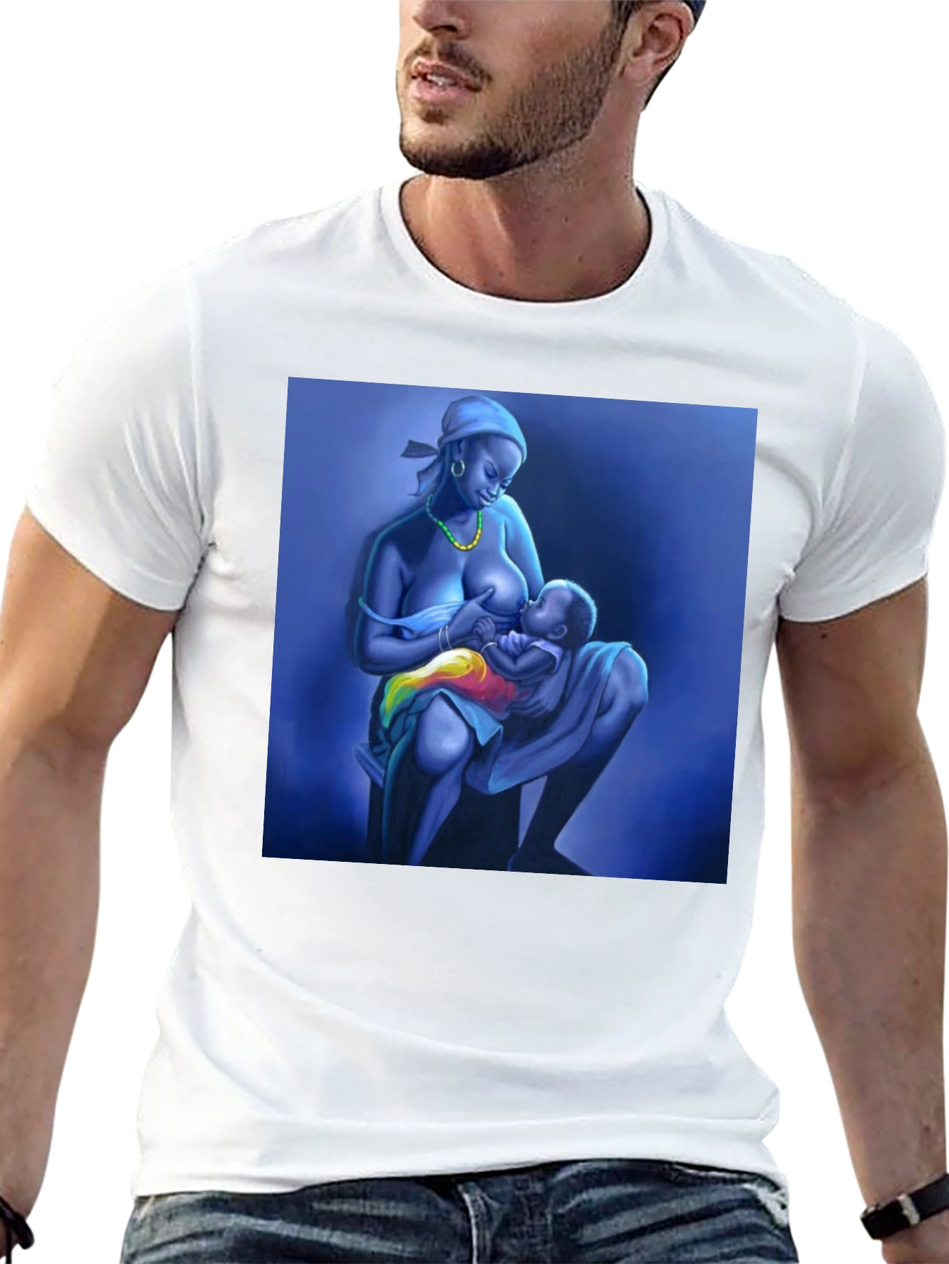 Breastfeeding Art Black T-Shirt