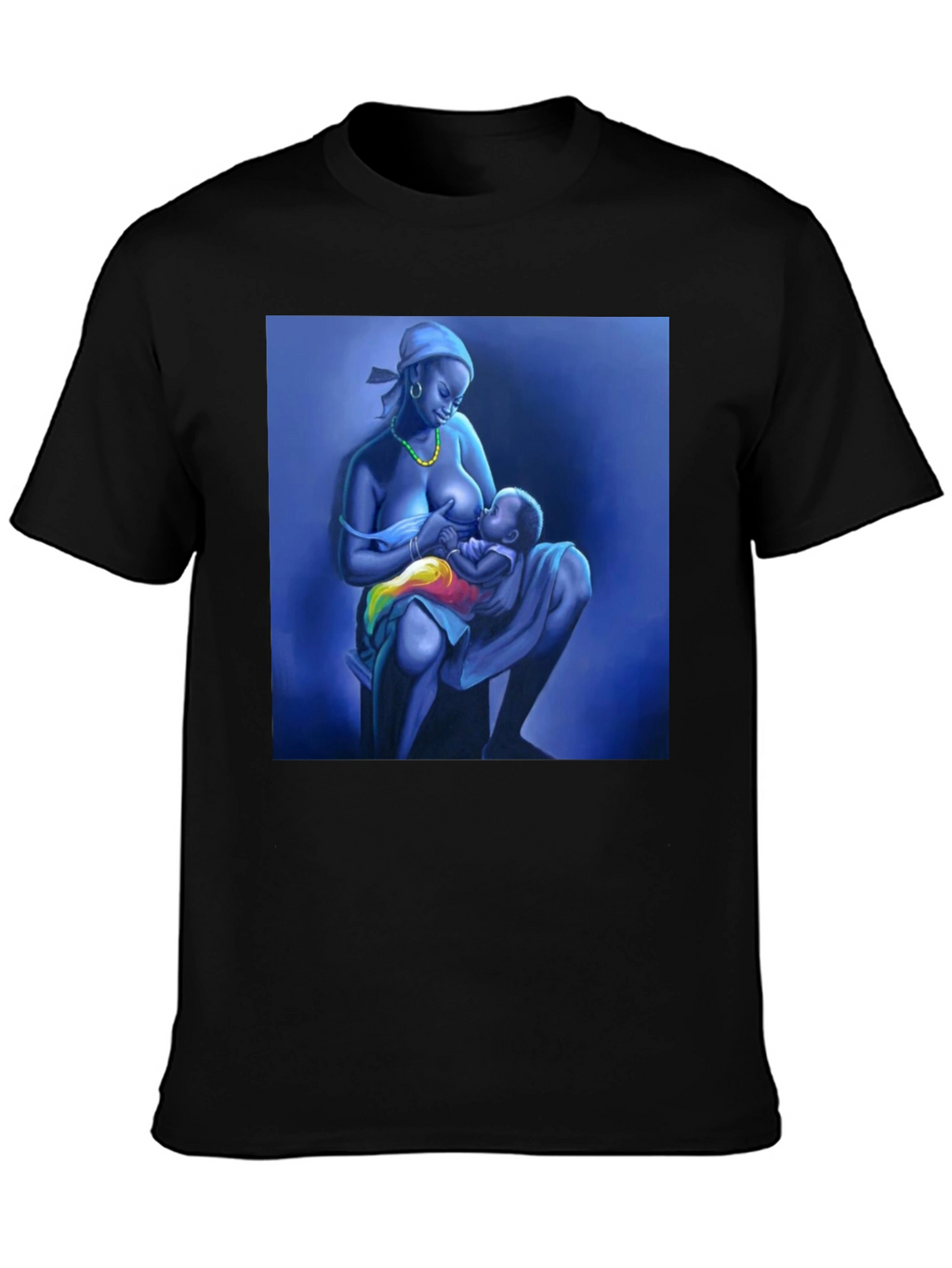 Breastfeeding Art Black T-Shirt