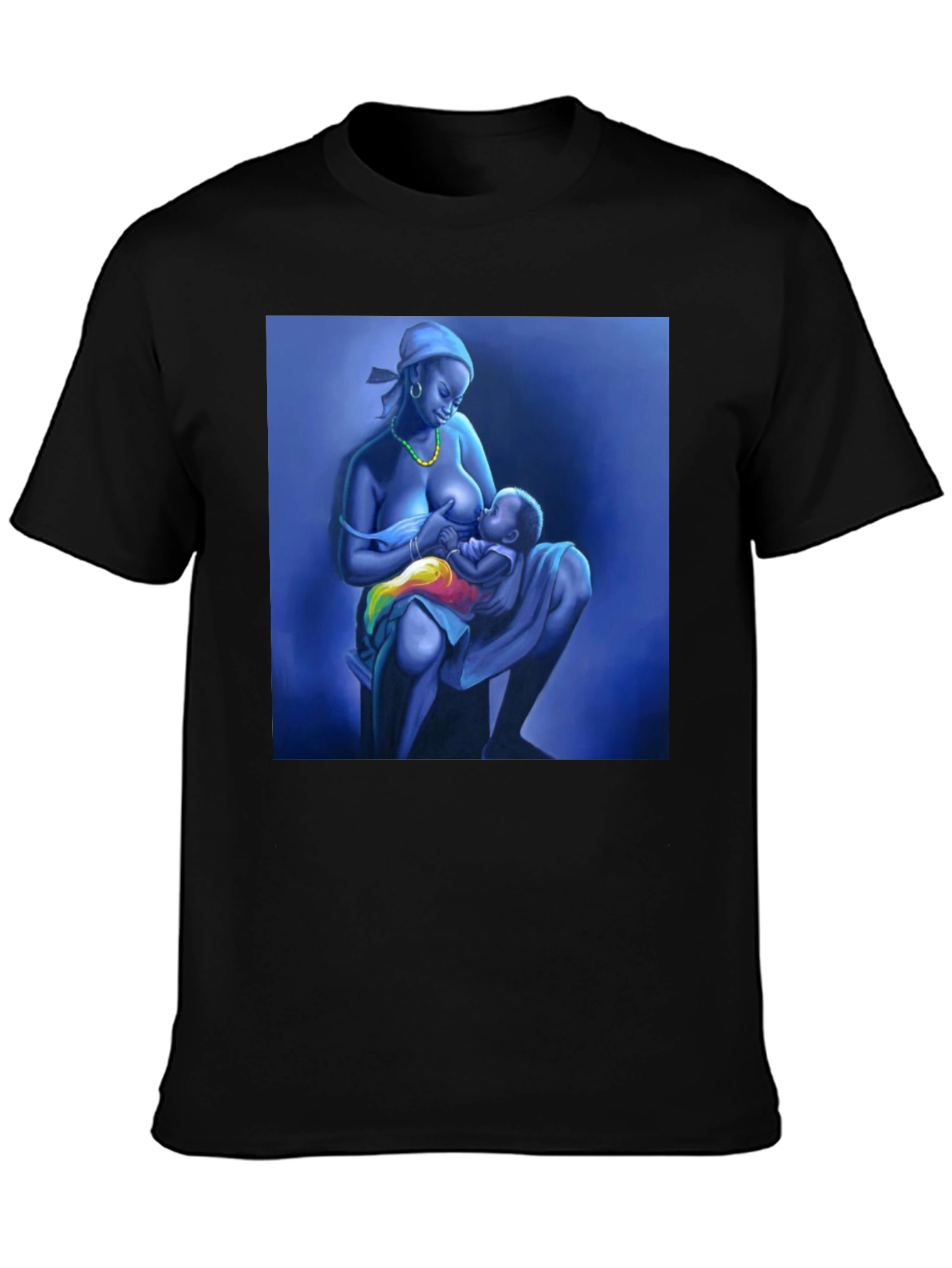 Breastfeeding Art Black T-Shirt