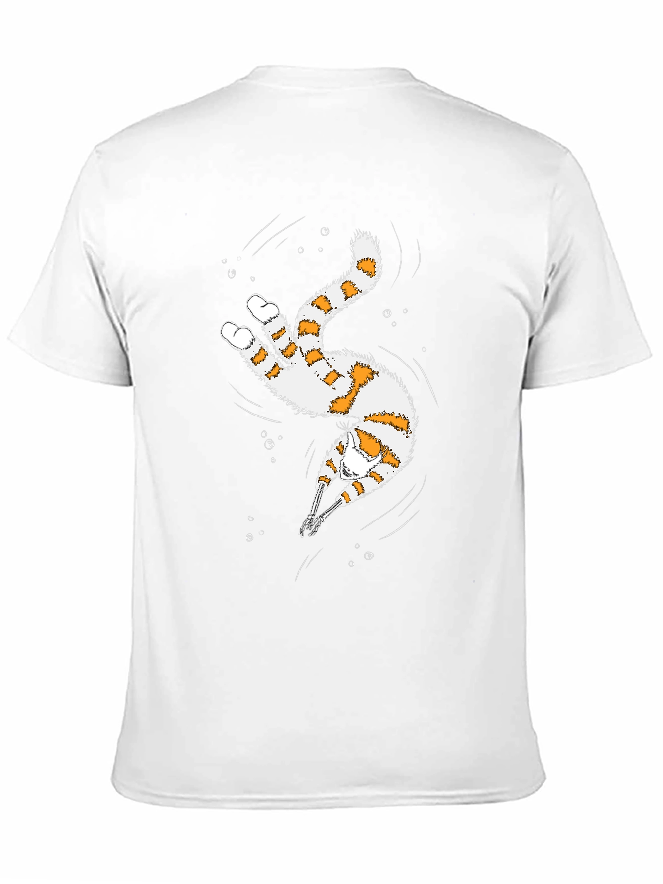 Whimsical Diving Cat Graphic Tee - Black