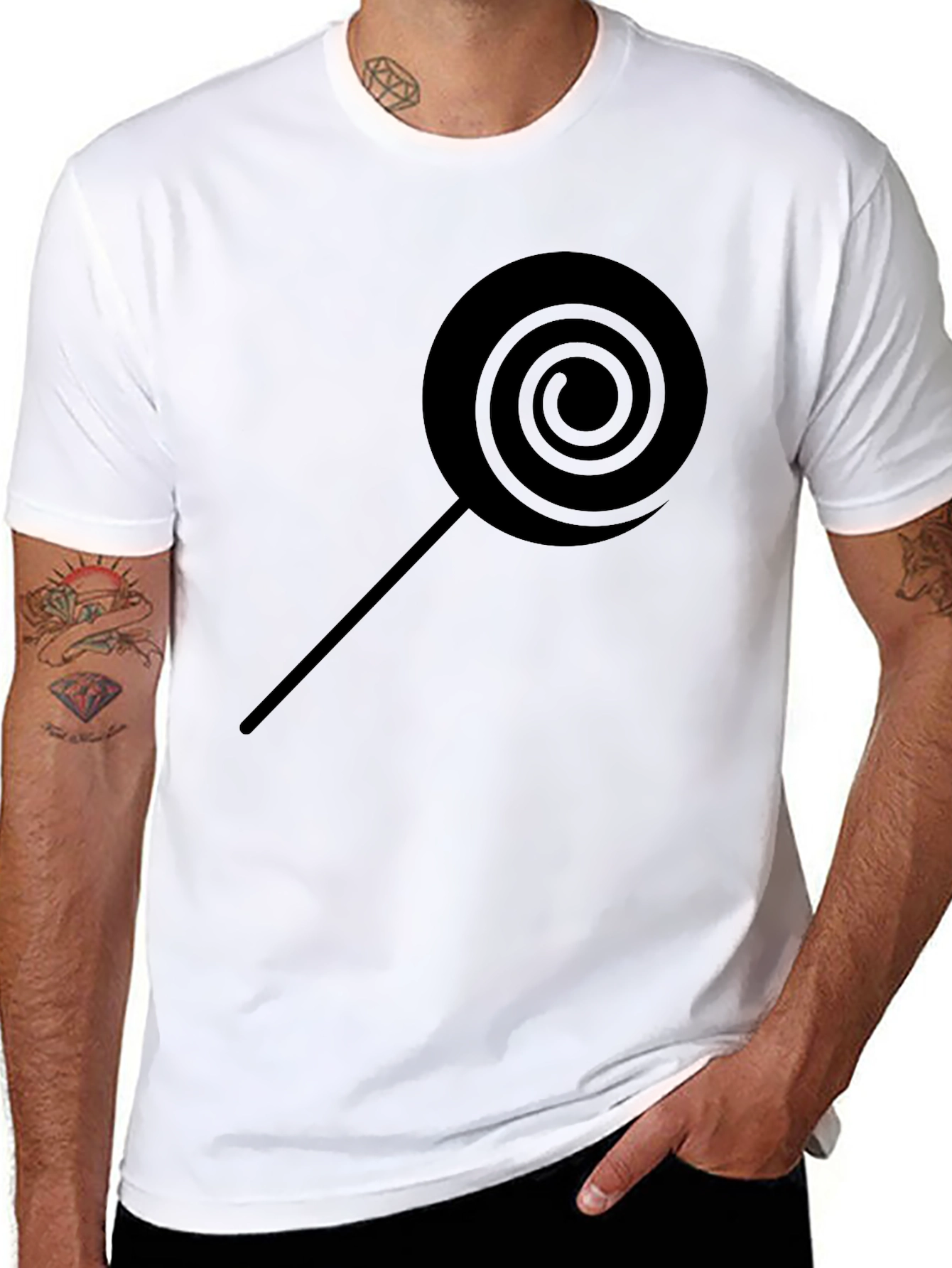 Lollipop Graphic Tee - Black Casual Shirt