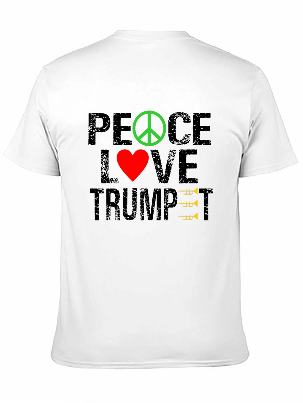 Peace Love Trumpet T-Shirt - Music Lover Tee