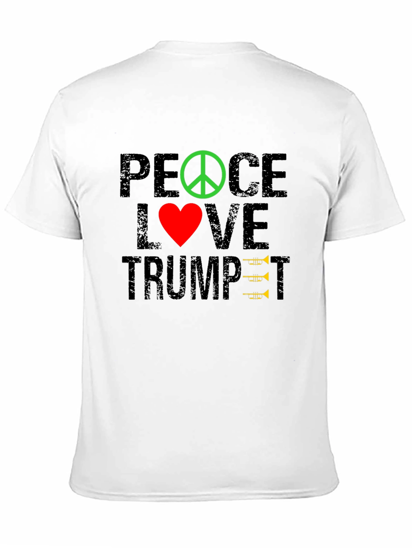 Peace Love Trumpet T-Shirt - Music Lover Tee