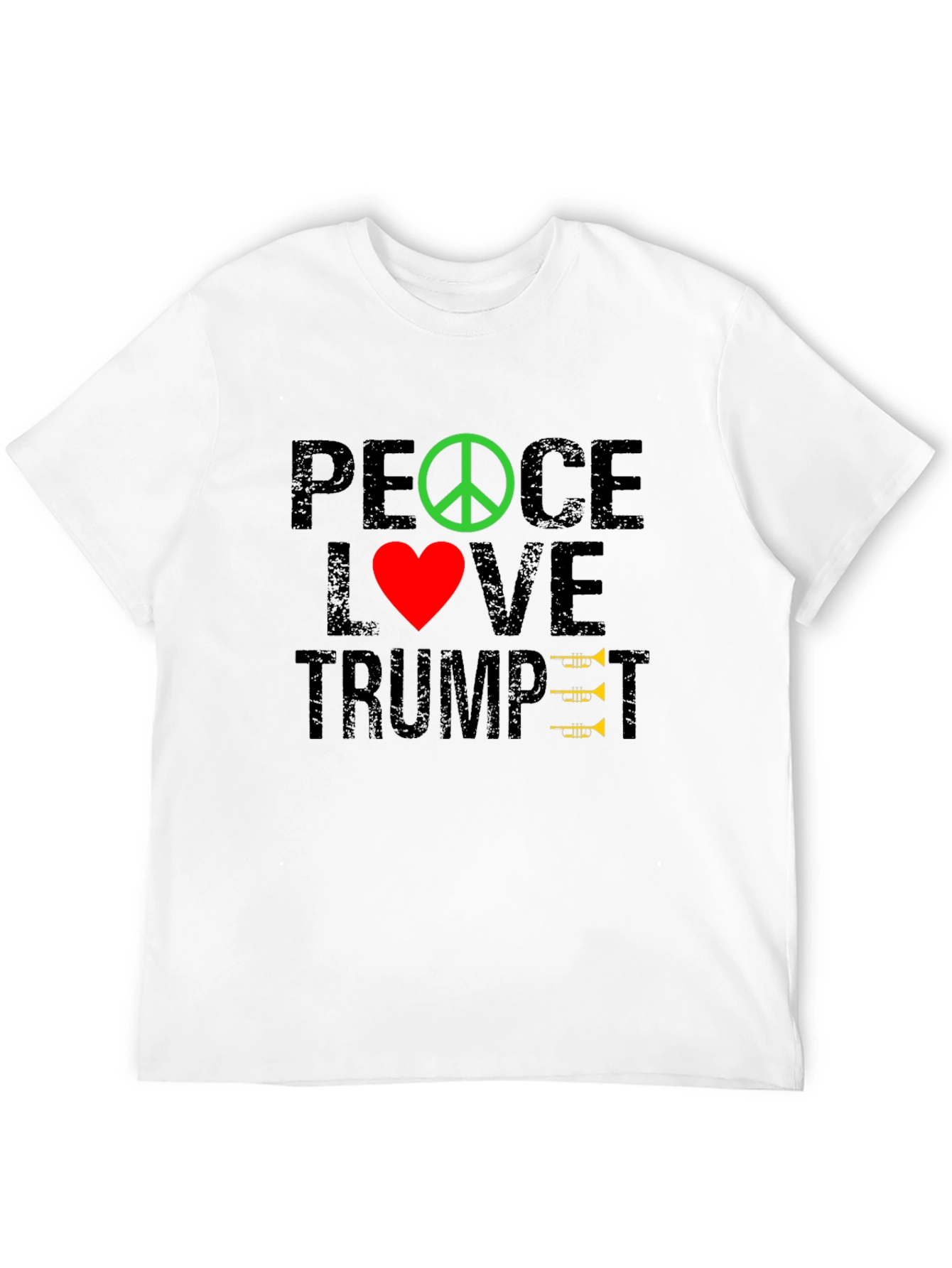 Peace Love Trumpet T-Shirt - Music Lover Tee