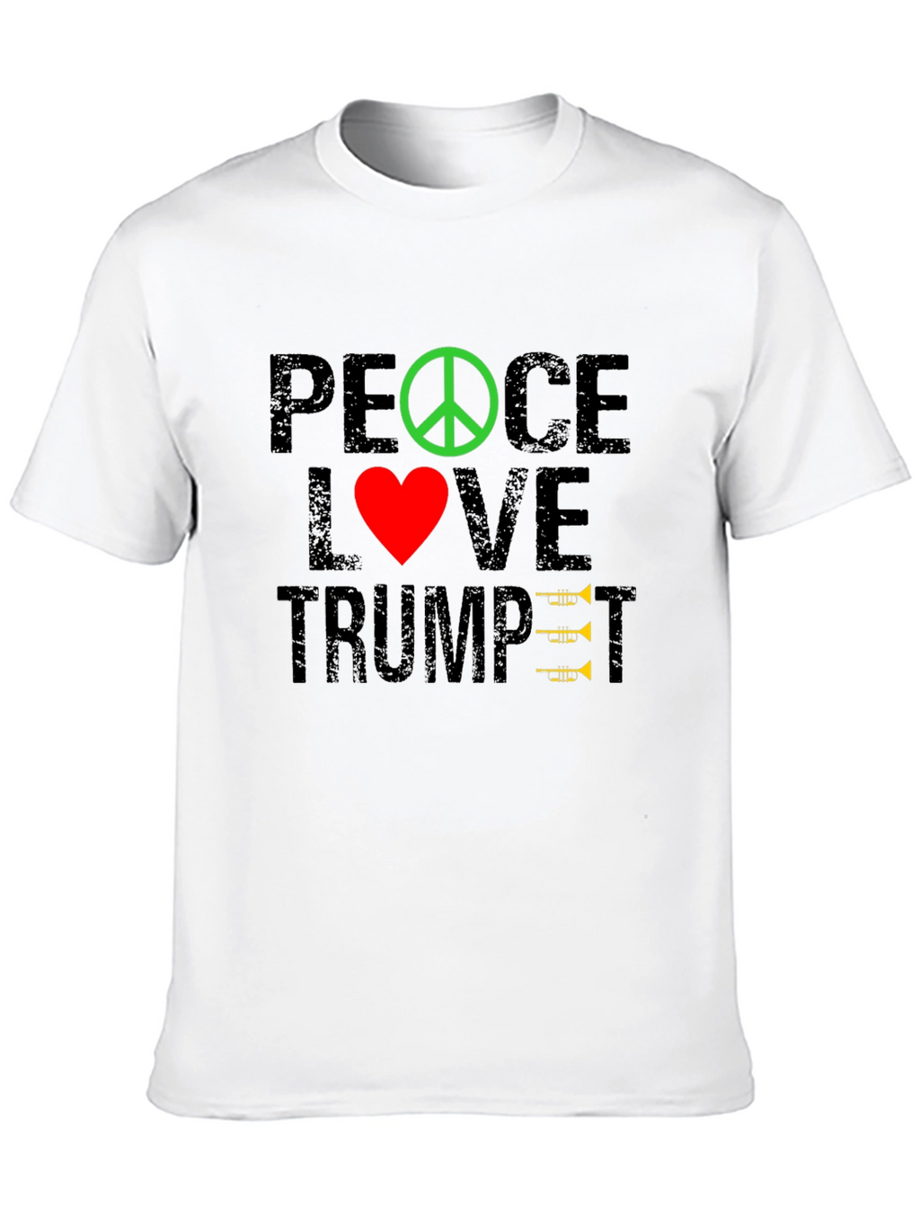 Peace Love Trumpet T-Shirt - Music Lover Tee