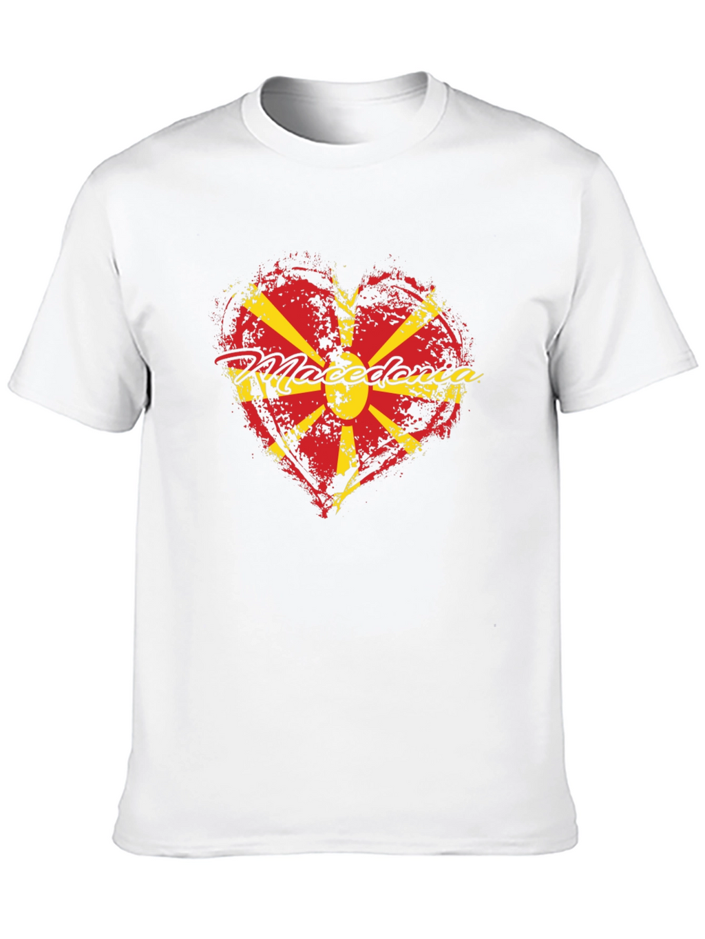 Macedonia Heart Flag T-Shirt - Black