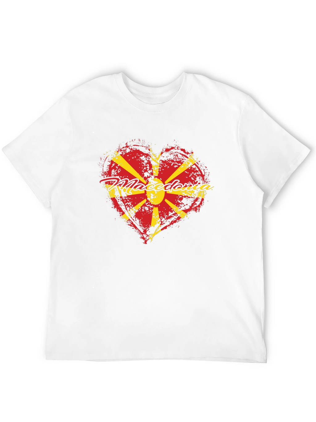 Macedonia Heart Flag T-Shirt - Black