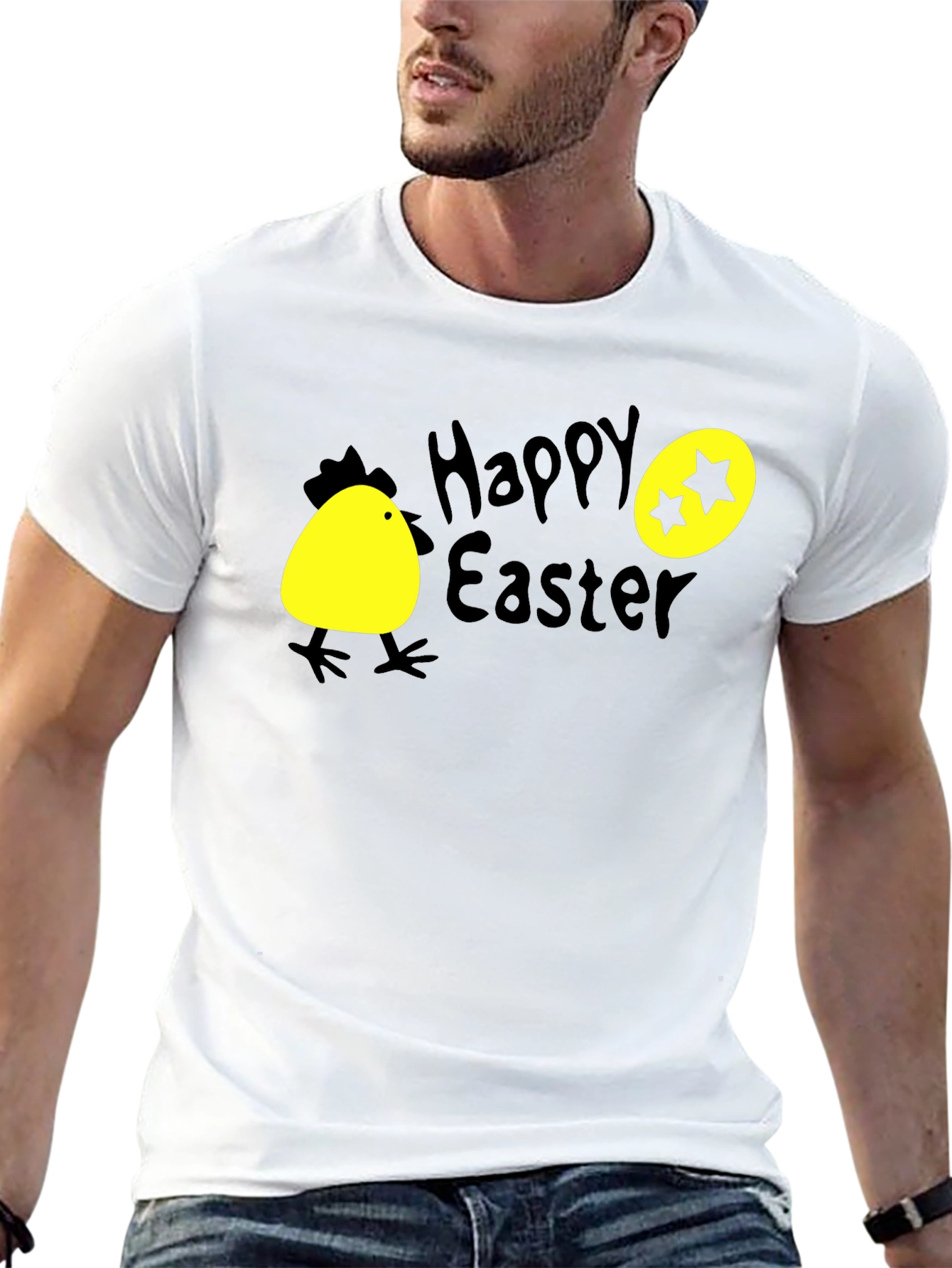 Happy Easter T-Shirt with Chick and Egg Design
