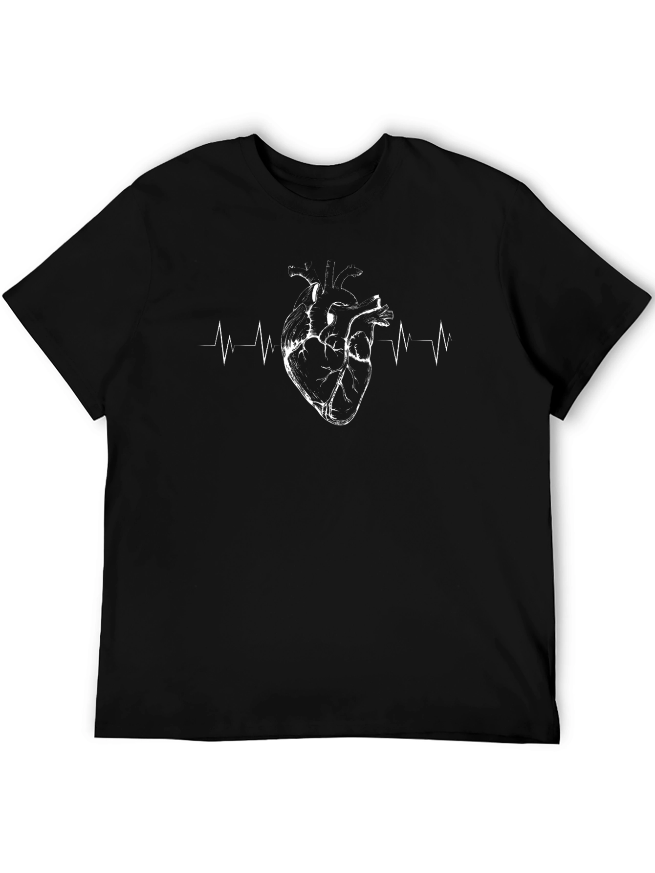 Anatomical Heartbeat T-Shirt - Black