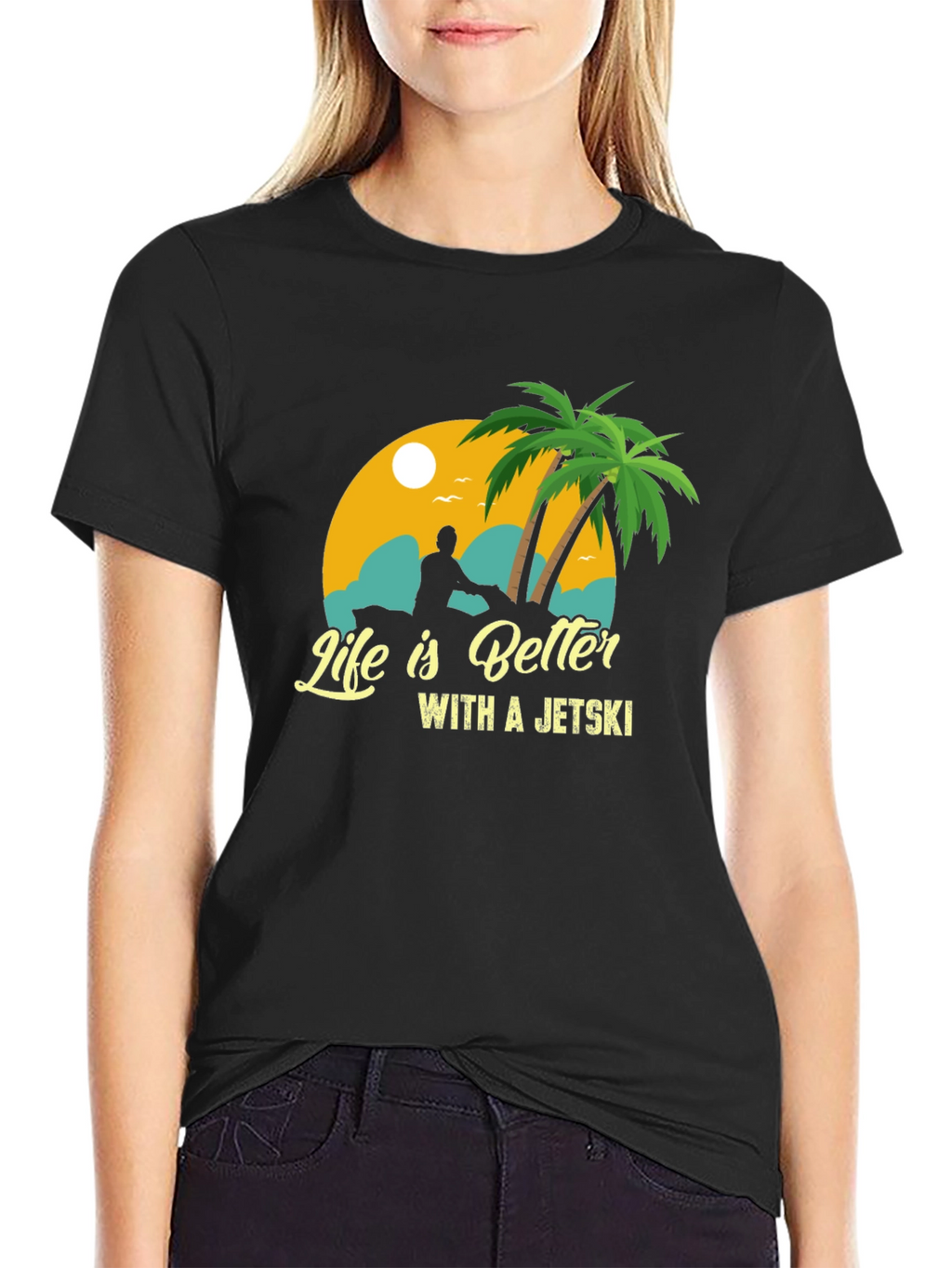 Life Is Better With A Jetski Black T-Shirt