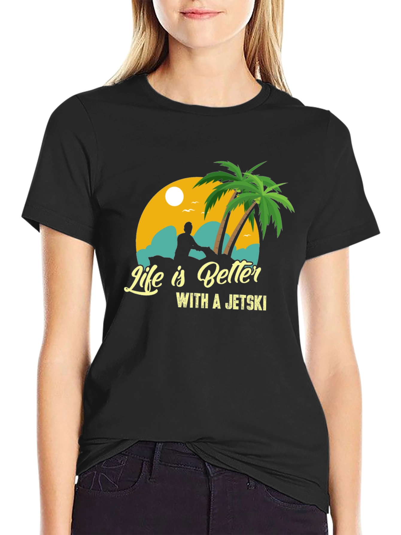 Life Is Better With A Jetski Black T-Shirt