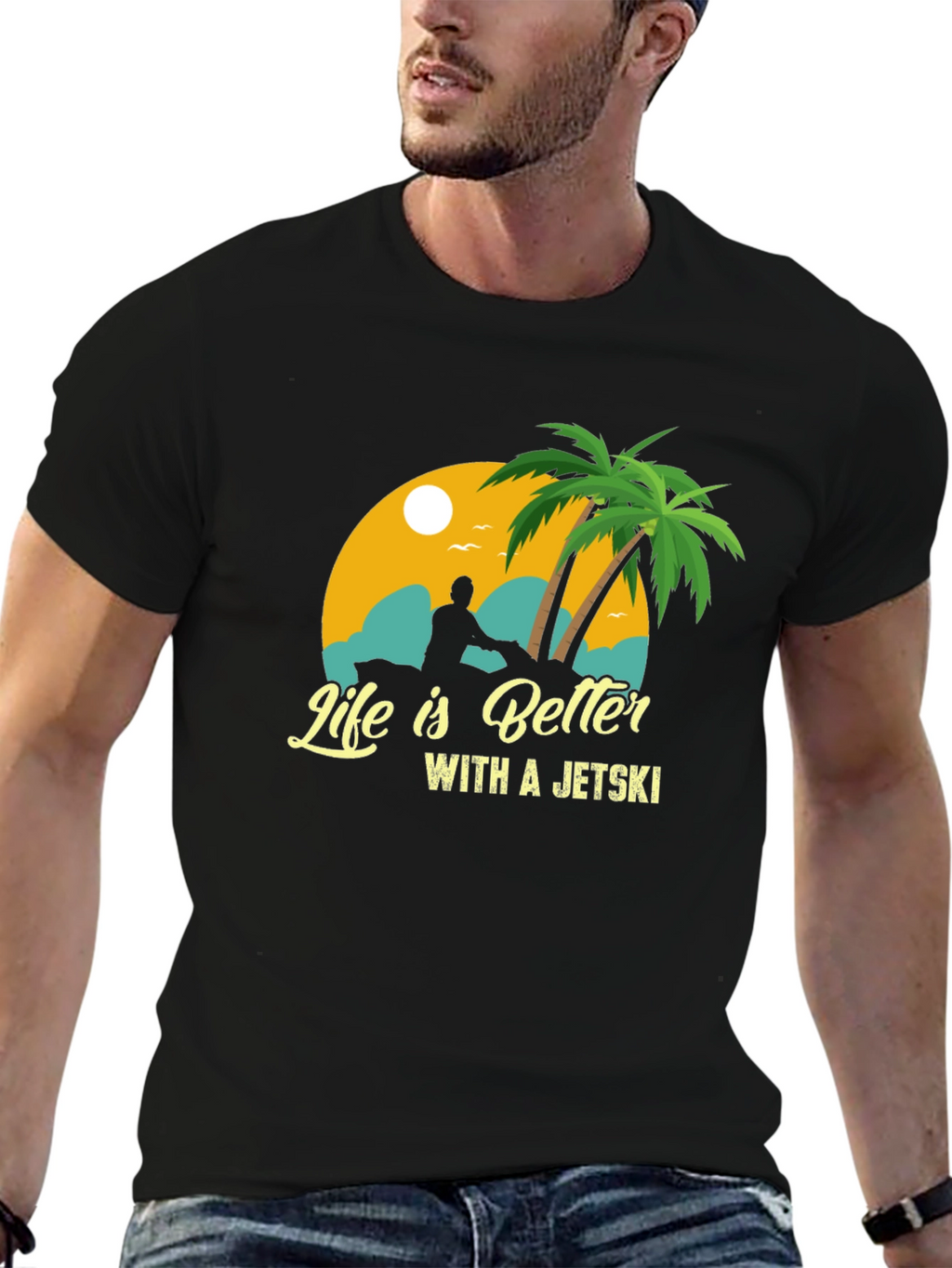 Life Is Better With A Jetski Black T-Shirt