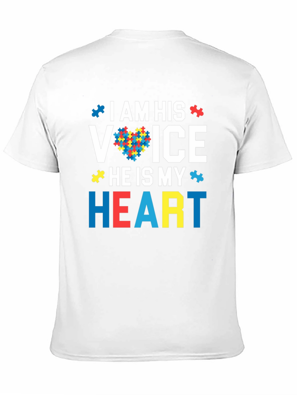 Autism Awareness Heart T-Shirt - I Am His Voice