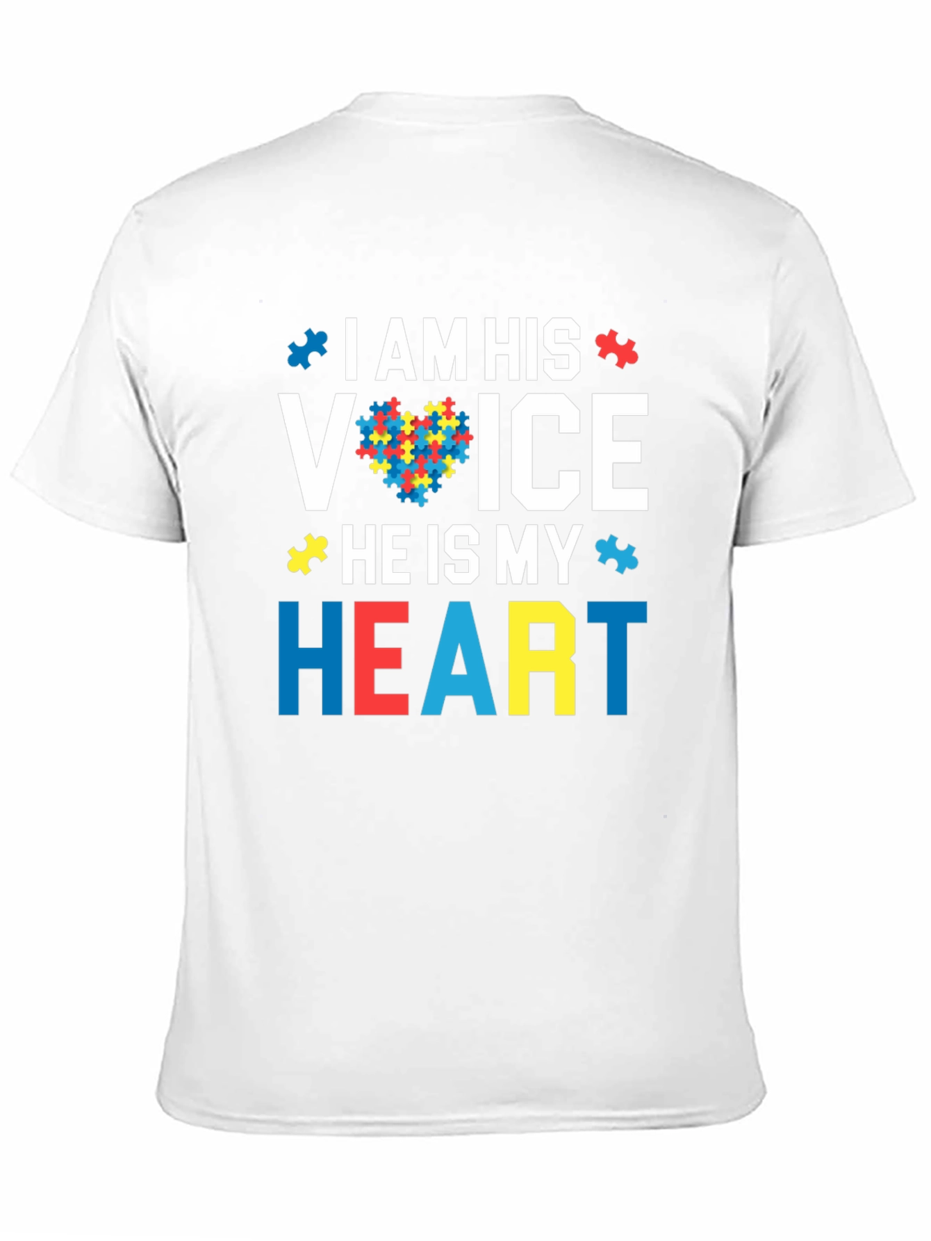 Autism Awareness Heart T-Shirt - I Am His Voice