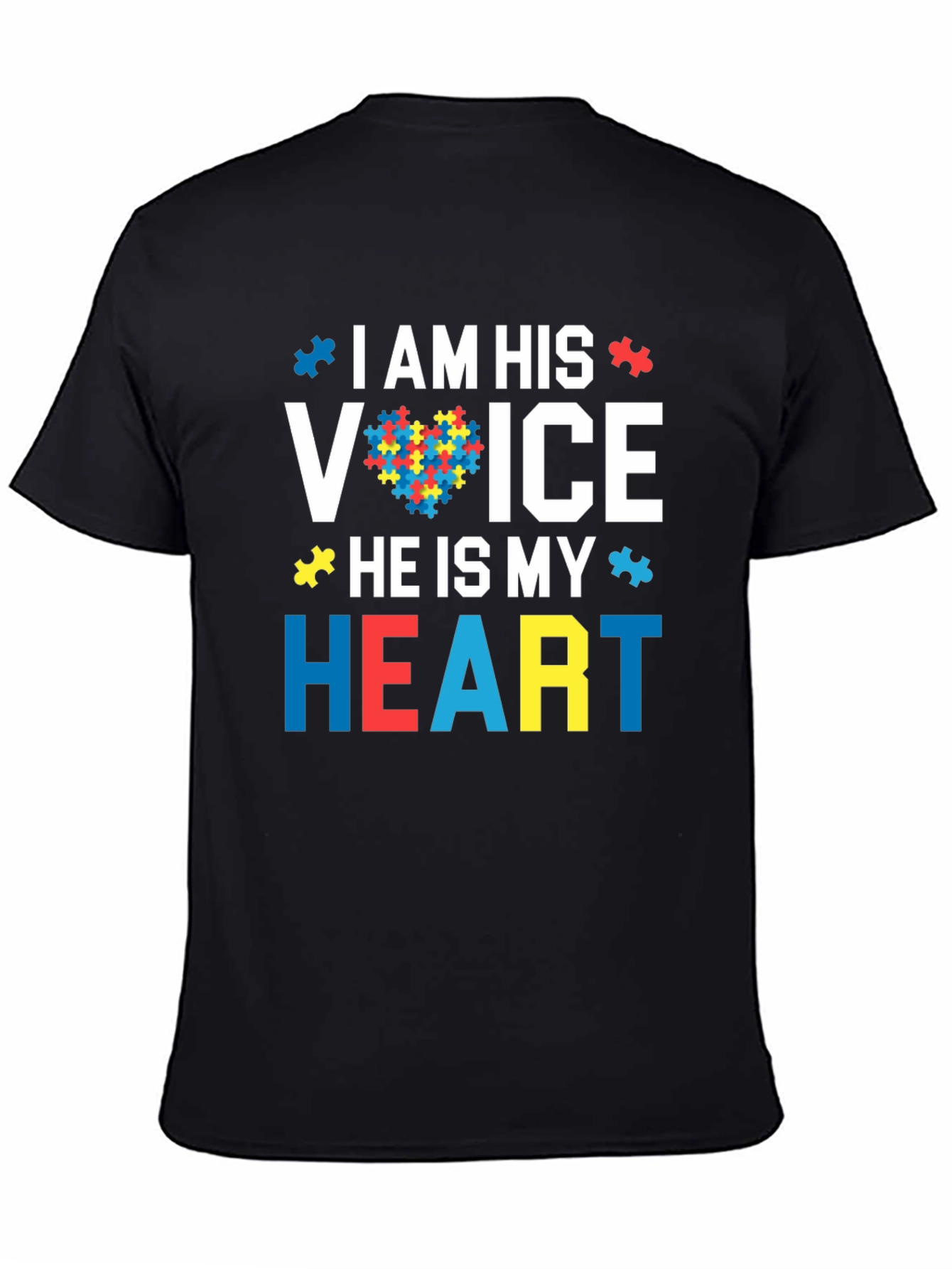 Autism Awareness Heart T-Shirt - I Am His Voice