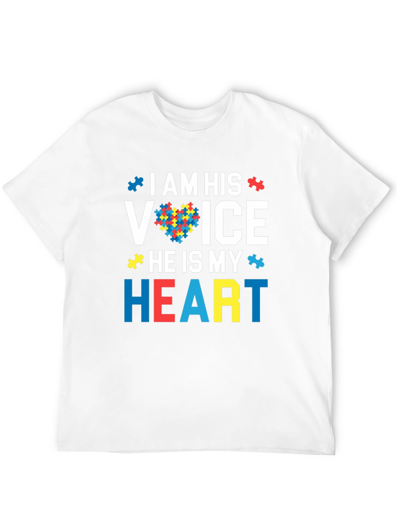 Autism Awareness Heart T-Shirt - I Am His Voice